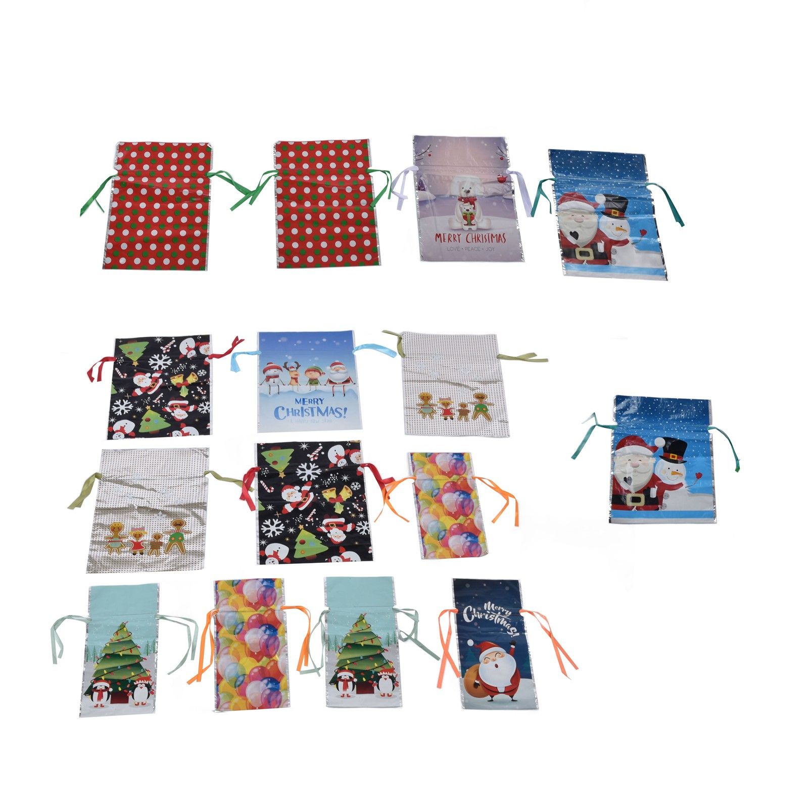 15 Pcs Christmas Drawstring Gift Bags Drawstring Packing Pouches Favors Bags for Christmas Festival Party - Image 7