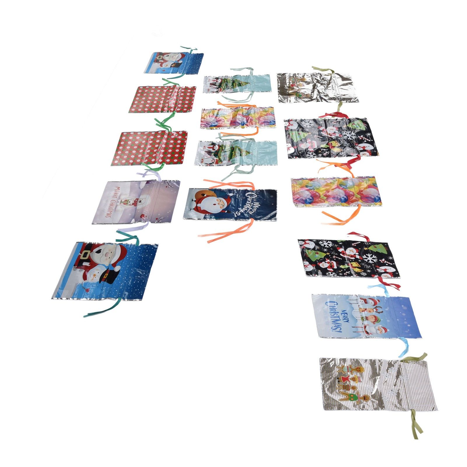 15 Pcs Christmas Drawstring Gift Bags Drawstring Packing Pouches Favors Bags for Christmas Festival Party - Image 8