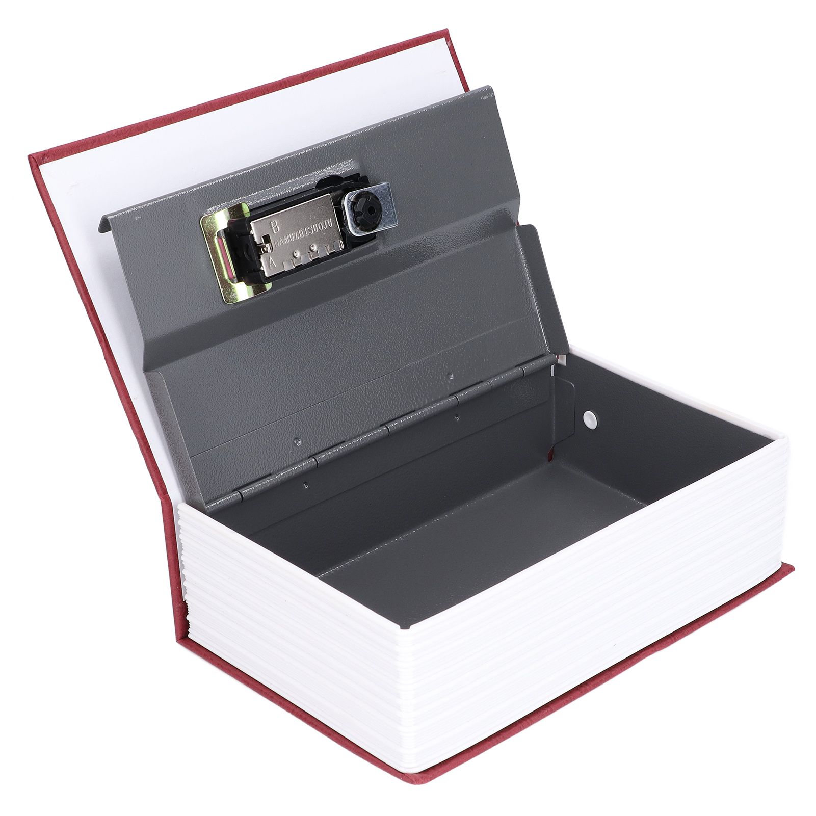Book Shaped Steel Safe Classic Secret Book Safe Lock Password Type Household Storage BoxRed - Image 3