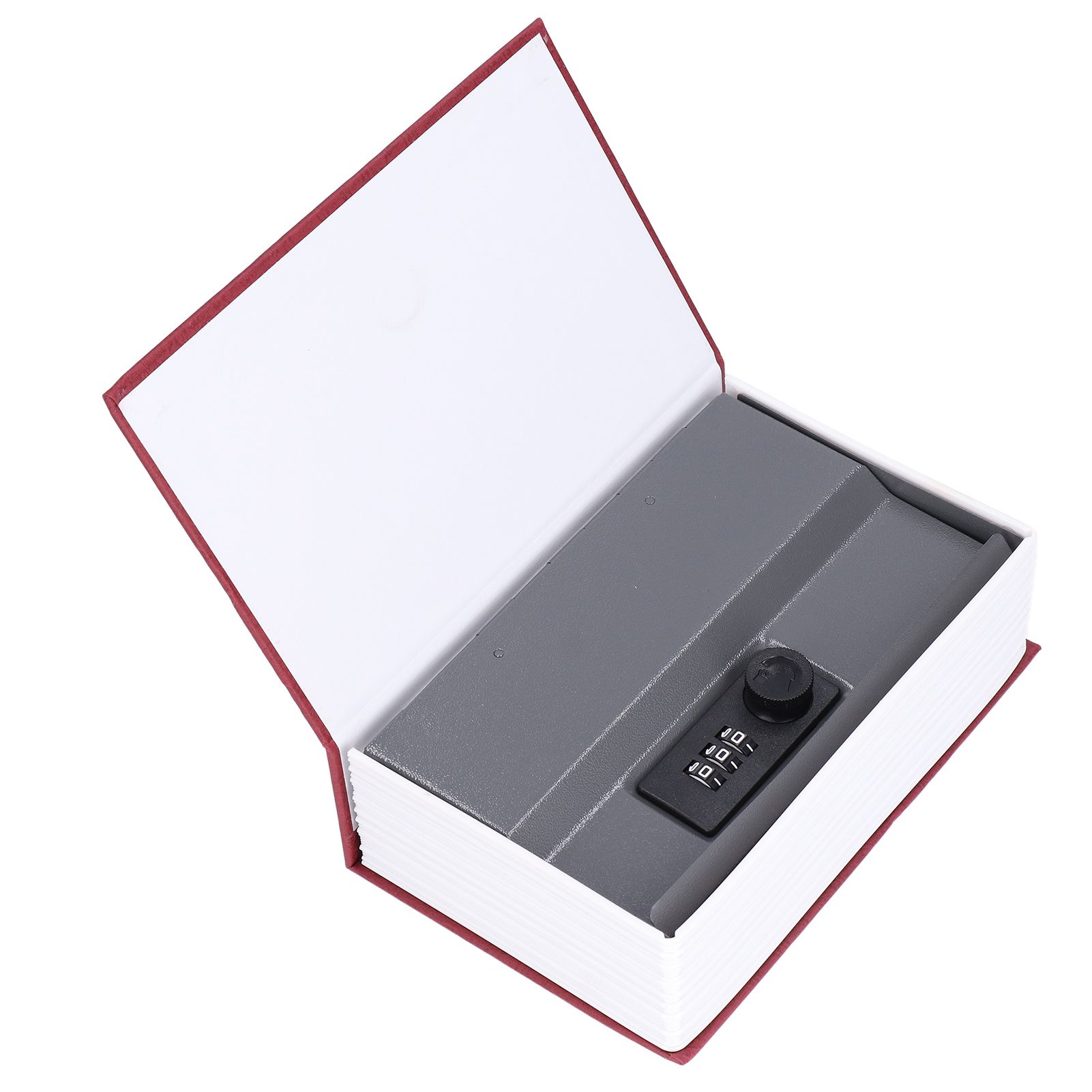 Book Shaped Steel Safe Classic Secret Book Safe Lock Password Type Household Storage BoxRed - Image 7