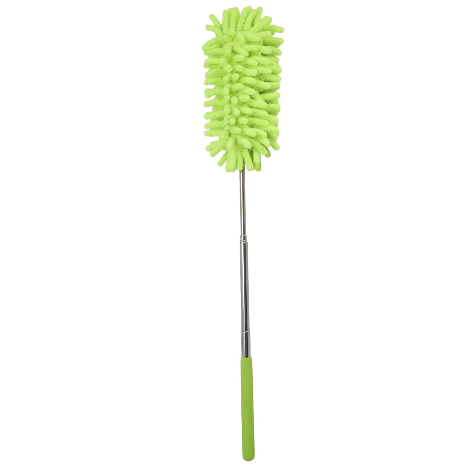 Telescopic Duster Handheld Dust Remover Stainless Steel for Floor Desk Cabinet Cupboard Cleaning Green - Image 1