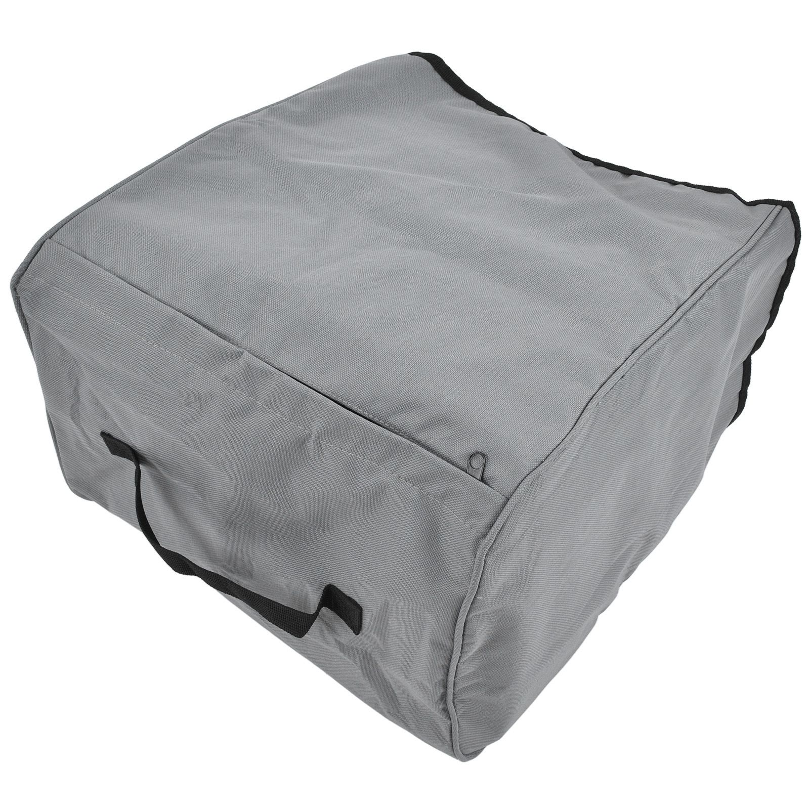 Grill Cover 600D Oxford Fabric Dustproof Barbecue Grill Protector with Zipped Pockets Gray - Image 3