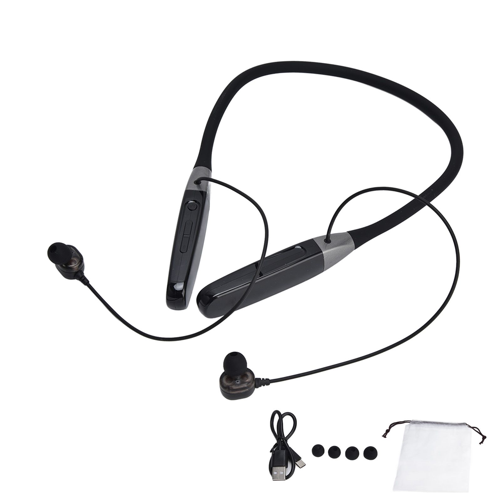 Wireless Hang Neck Type Earphone with 32G Memory LED Display Stereo Hanging Neck Headset - Image 1