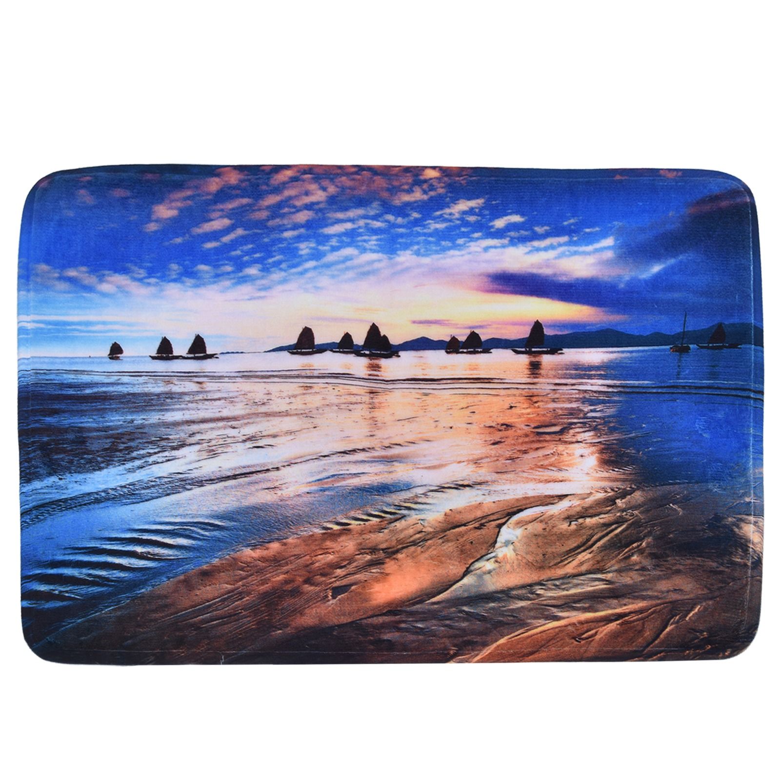 Household Bathroom Floor Carpet Water Absorption Anti Slip Flannel Mat for Door Toilet40x60cm - Image 1