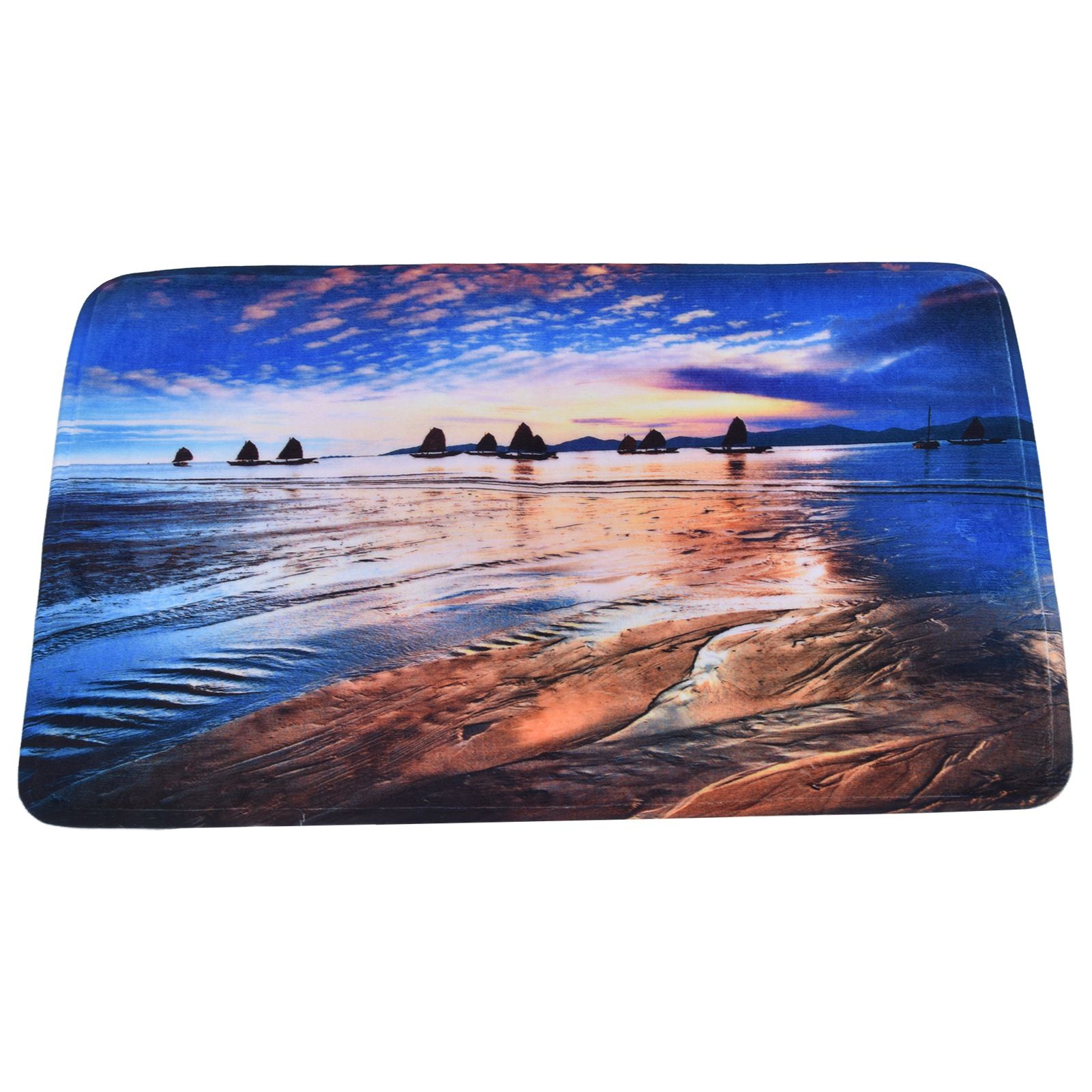 Household Bathroom Floor Carpet Water Absorption Anti Slip Flannel Mat for Door Toilet40x60cm - Image 3