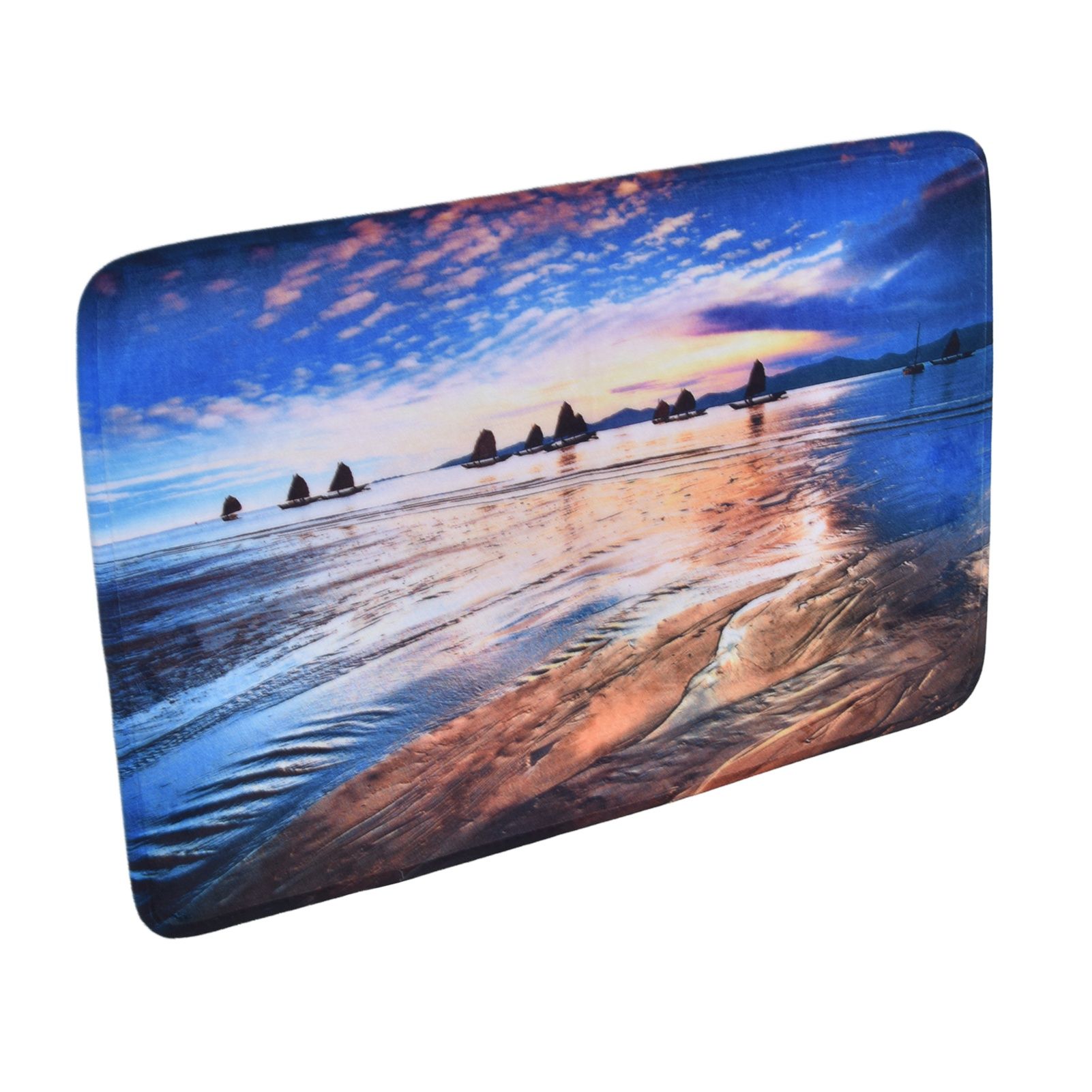 Household Bathroom Floor Carpet Water Absorption Anti Slip Flannel Mat for Door Toilet50x80cm - Image 2