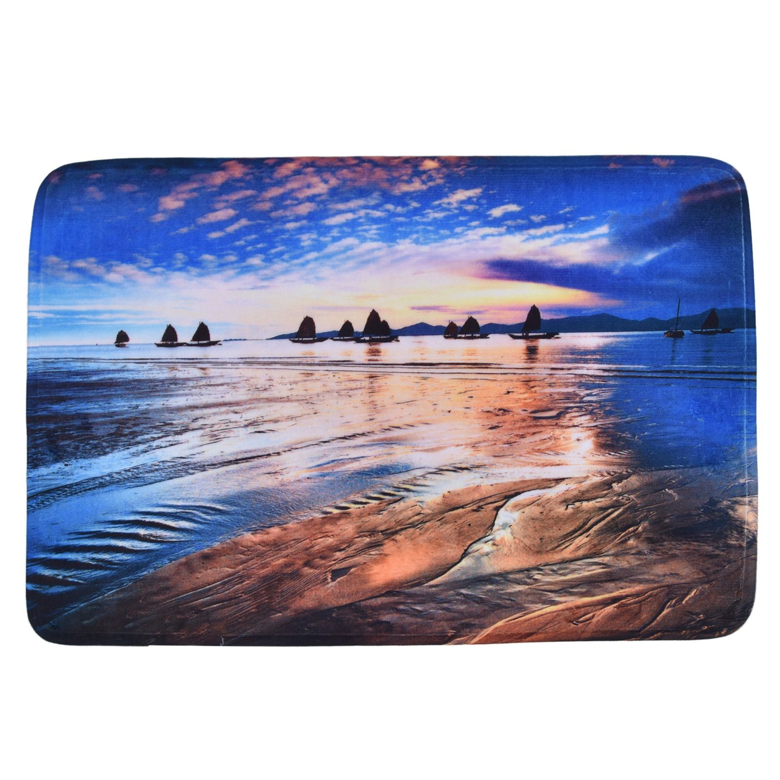 Household Bathroom Floor Carpet Water Absorption Anti Slip Flannel Mat for Door Toilet50x80cm - Image 6