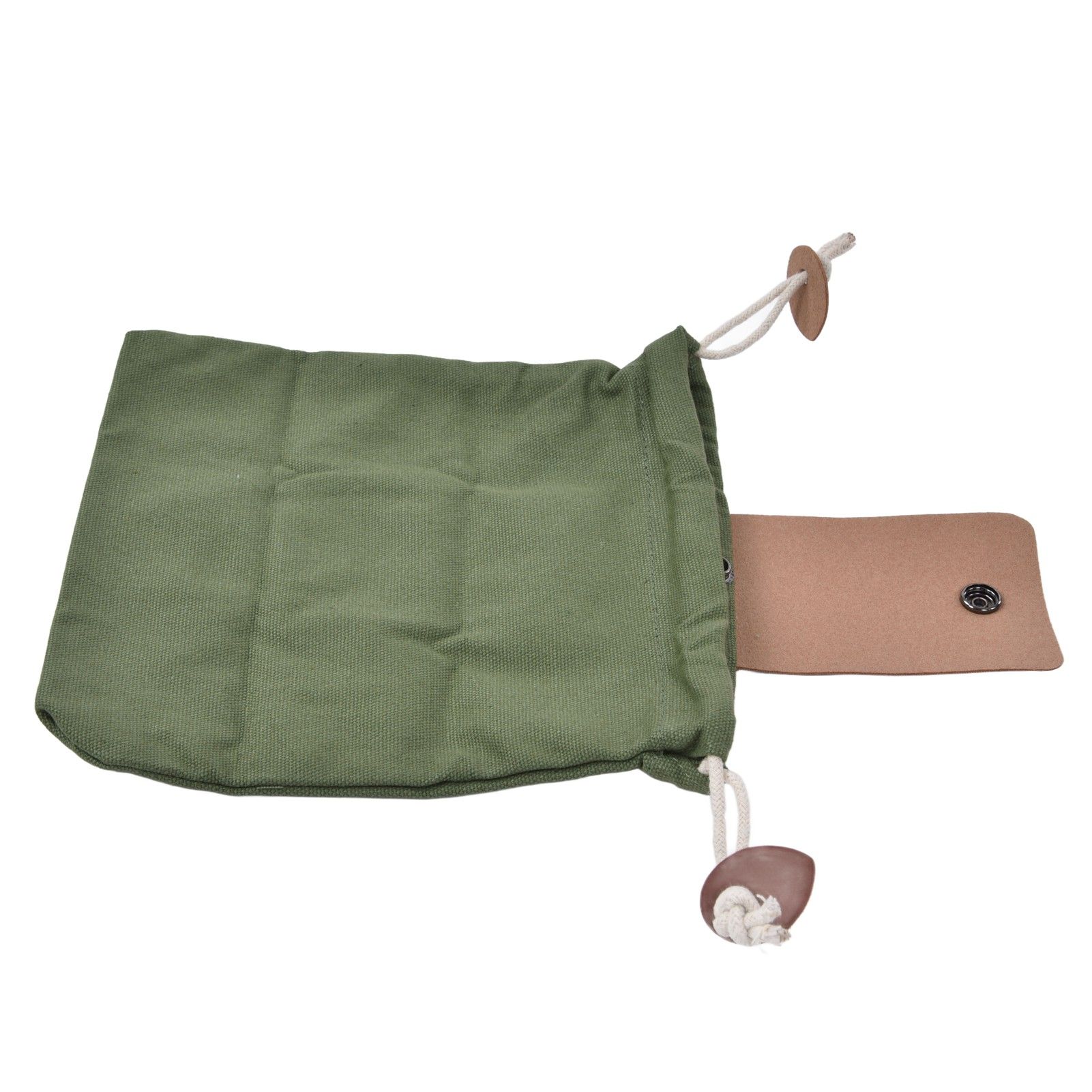 Foraging Pouch Collapsible PU Leather Canvas Mushroom Foraging Bag for Hiking Camping Hunting - Image 2