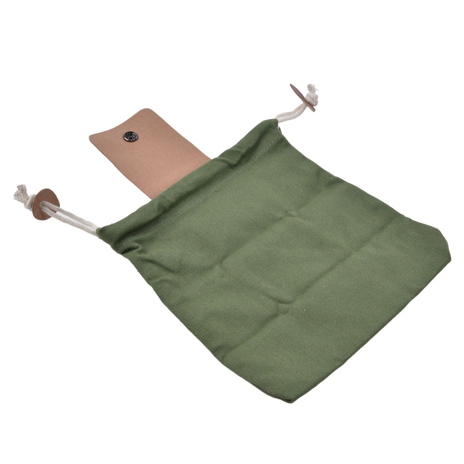 Foraging Pouch Collapsible PU Leather Canvas Mushroom Foraging Bag for Hiking Camping Hunting - Image 4