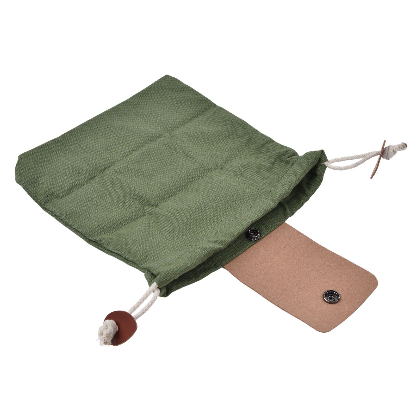 Foraging Pouch Collapsible PU Leather Canvas Mushroom Foraging Bag for Hiking Camping Hunting - Image 5