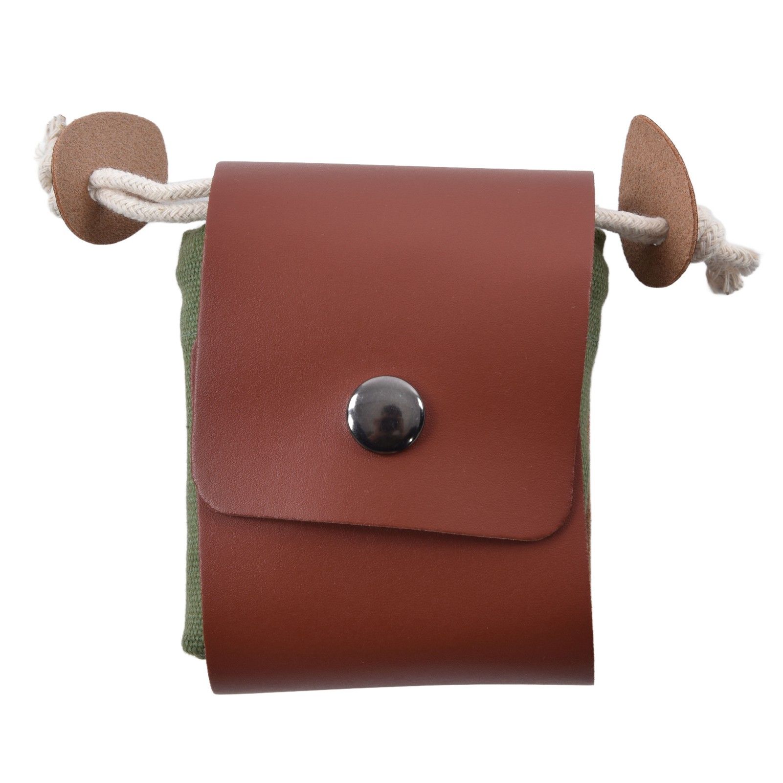 Foraging Pouch Collapsible PU Leather Canvas Mushroom Foraging Bag for Hiking Camping Hunting - Image 6