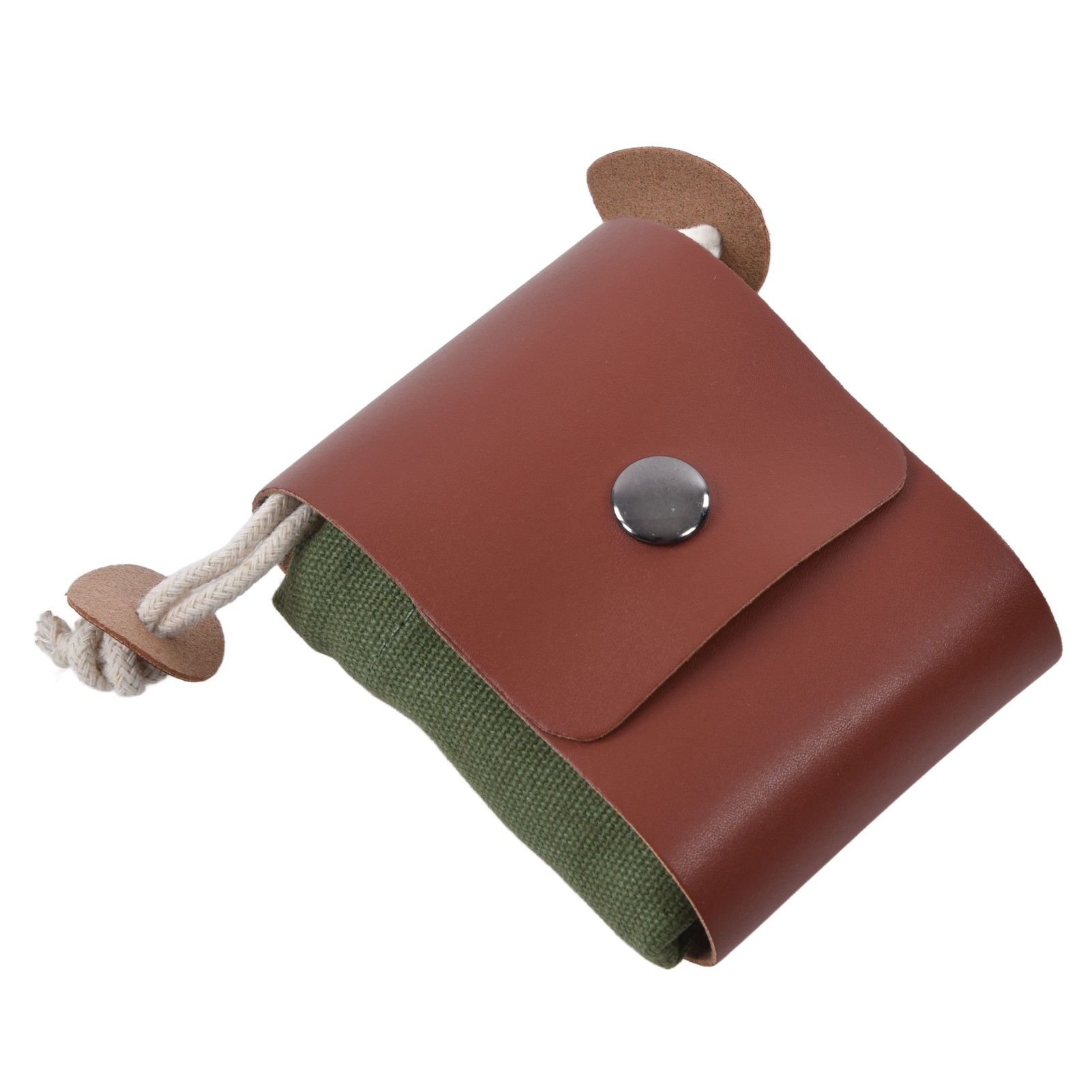 Foraging Pouch Collapsible PU Leather Canvas Mushroom Foraging Bag for Hiking Camping Hunting - Image 7