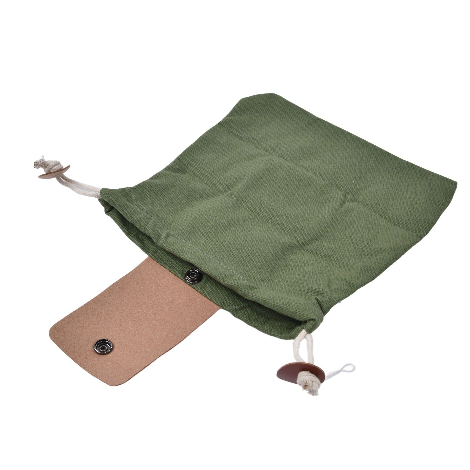 Foraging Pouch Collapsible PU Leather Canvas Mushroom Foraging Bag for Hiking Camping Hunting - Image 8