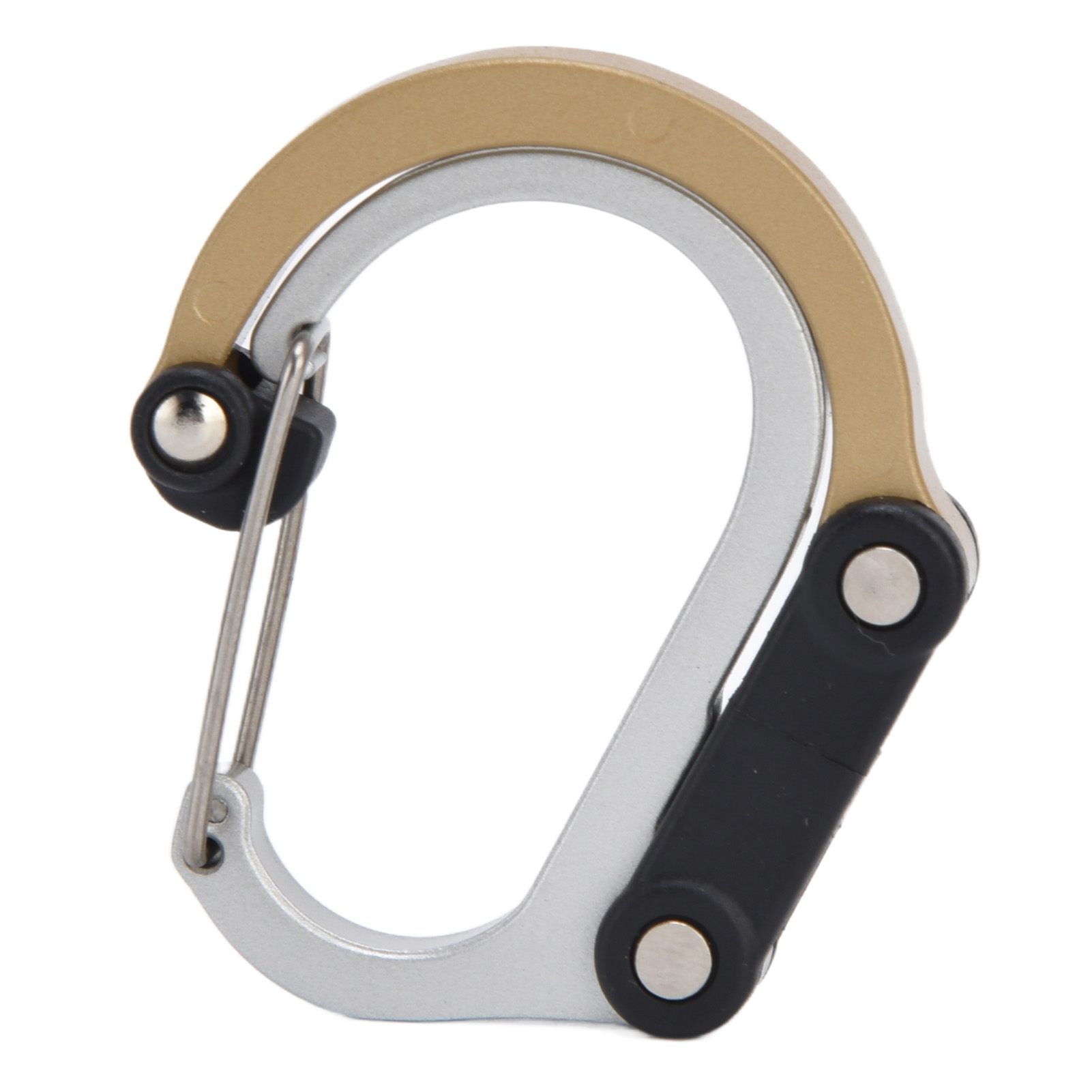 D Type Carabiner Multifunctional Aluminum Alloy Portable Stroller Carabiner for Traveling Camping HikingGold - Image 3