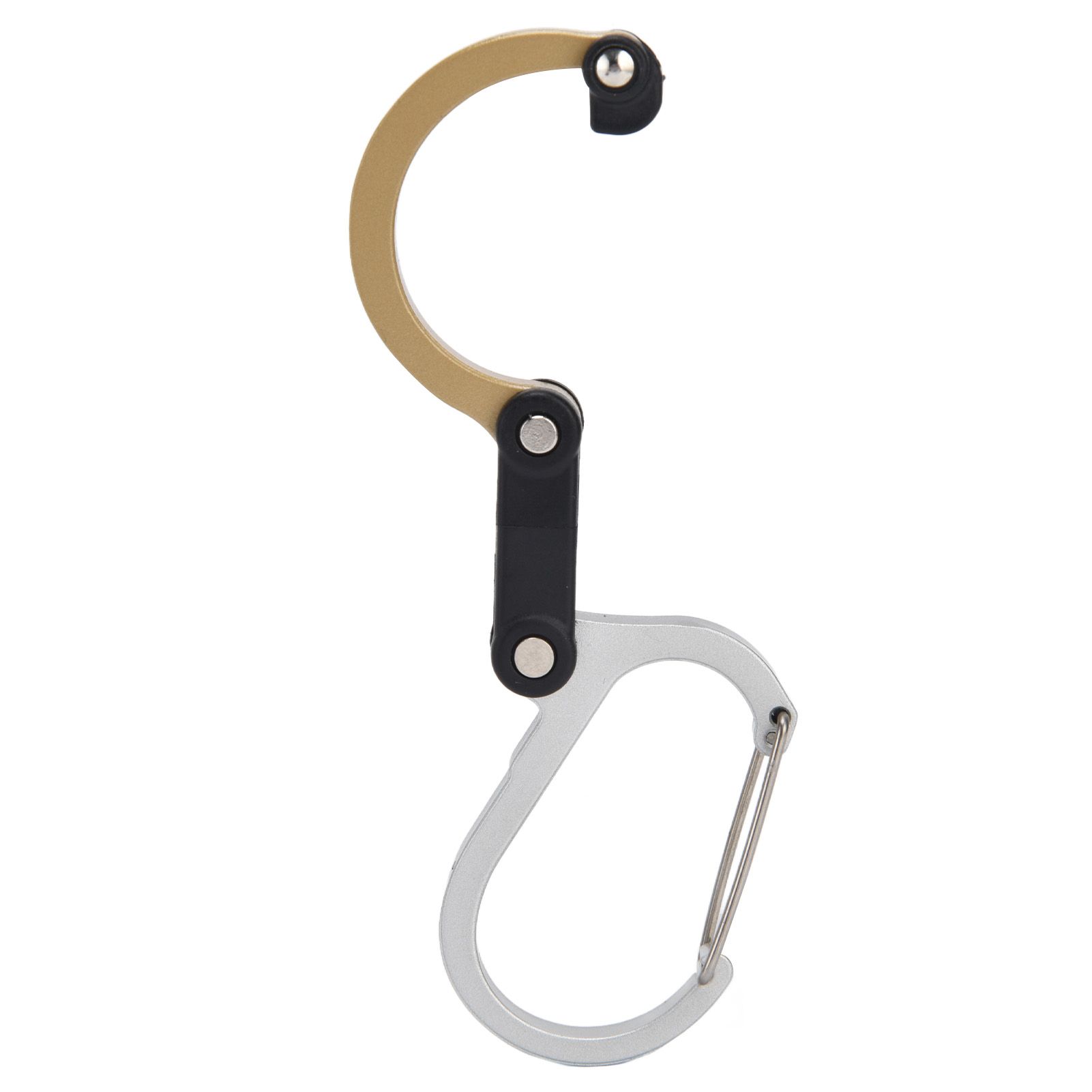 D Type Carabiner Multifunctional Aluminum Alloy Portable Stroller Carabiner for Traveling Camping HikingGold - Image 4
