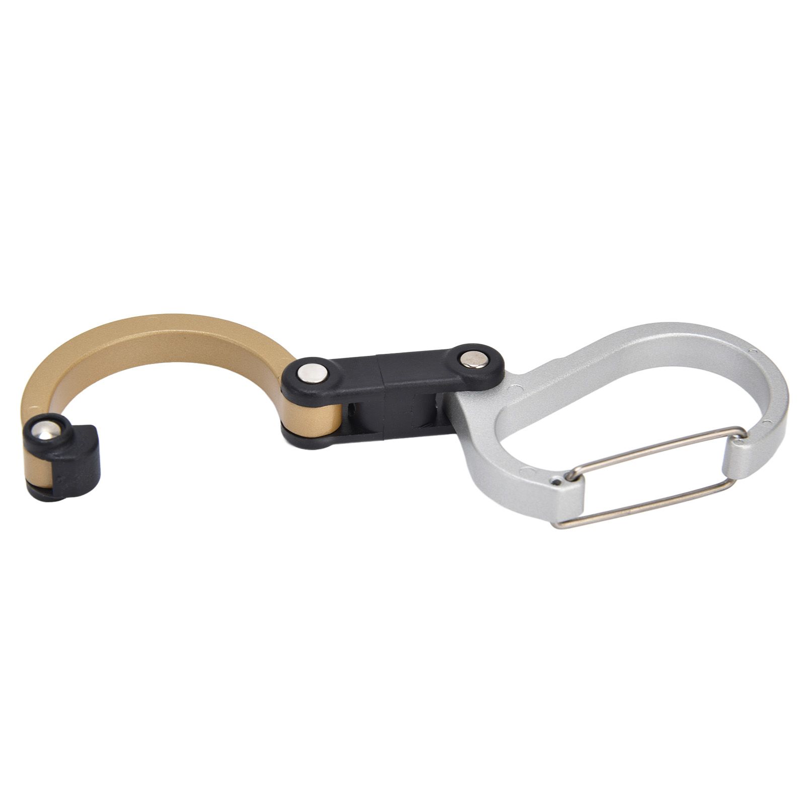 D Type Carabiner Multifunctional Aluminum Alloy Portable Stroller Carabiner for Traveling Camping HikingGold - Image 5