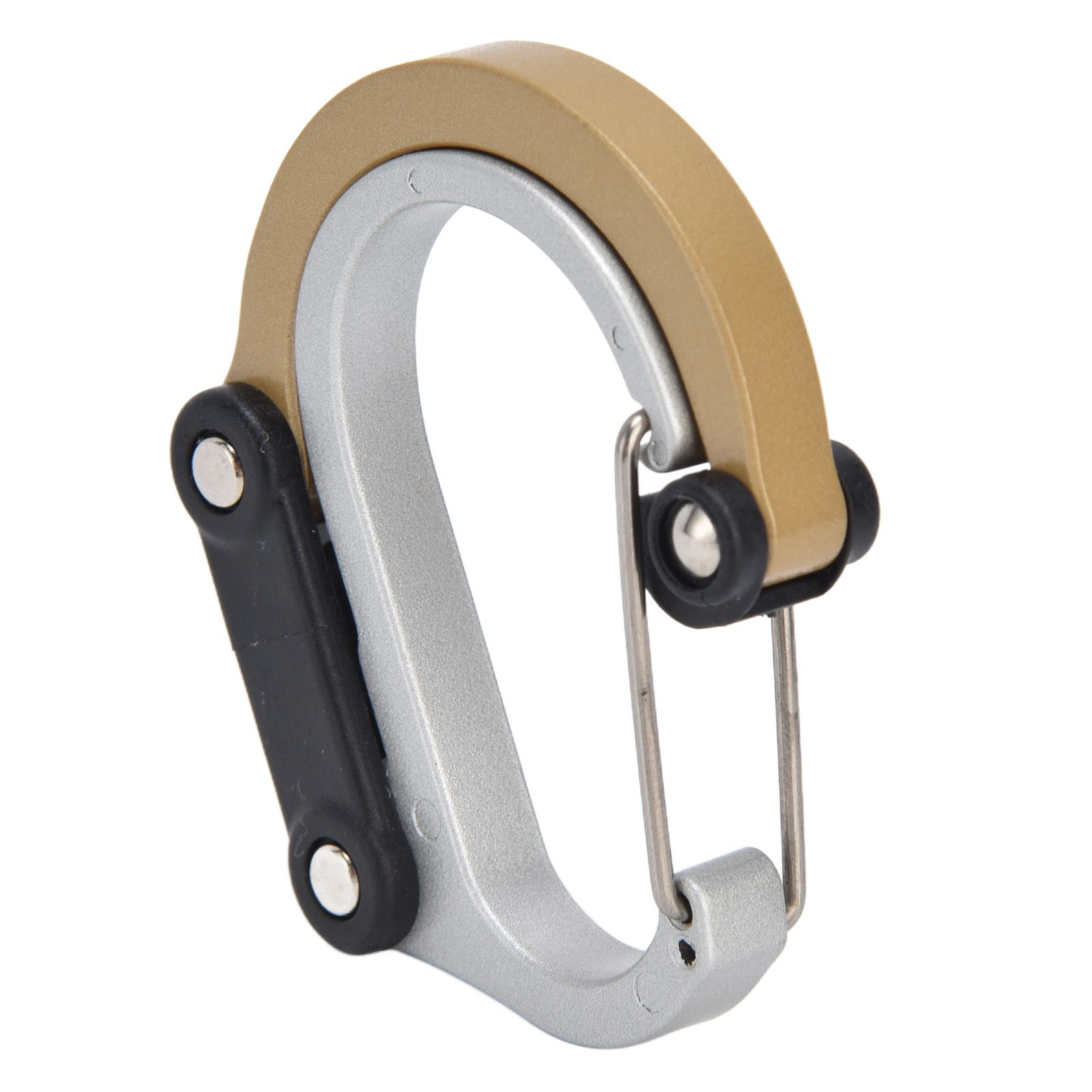 D Type Carabiner Multifunctional Aluminum Alloy Portable Stroller Carabiner for Traveling Camping HikingGold - Image 6