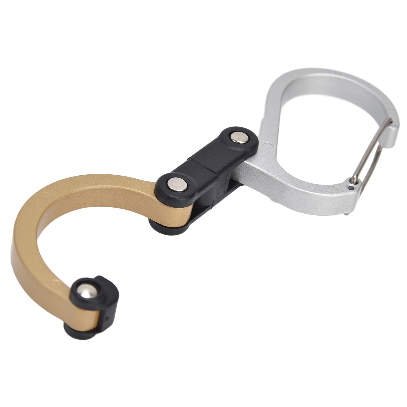 D Type Carabiner Multifunctional Aluminum Alloy Portable Stroller Carabiner for Traveling Camping HikingGold - Image 7