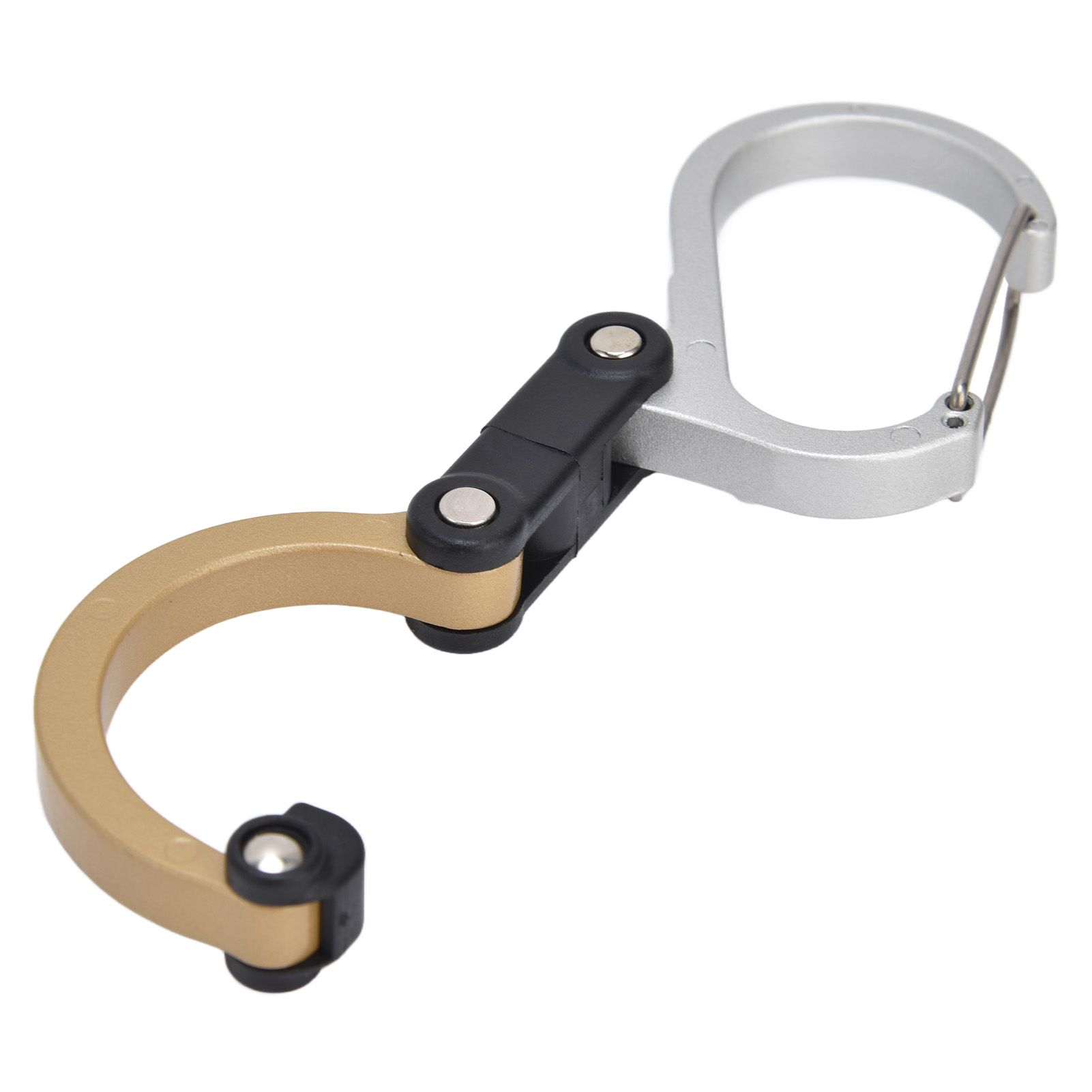 D Type Carabiner Multifunctional Aluminum Alloy Portable Stroller Carabiner for Traveling Camping HikingGold - Image 8