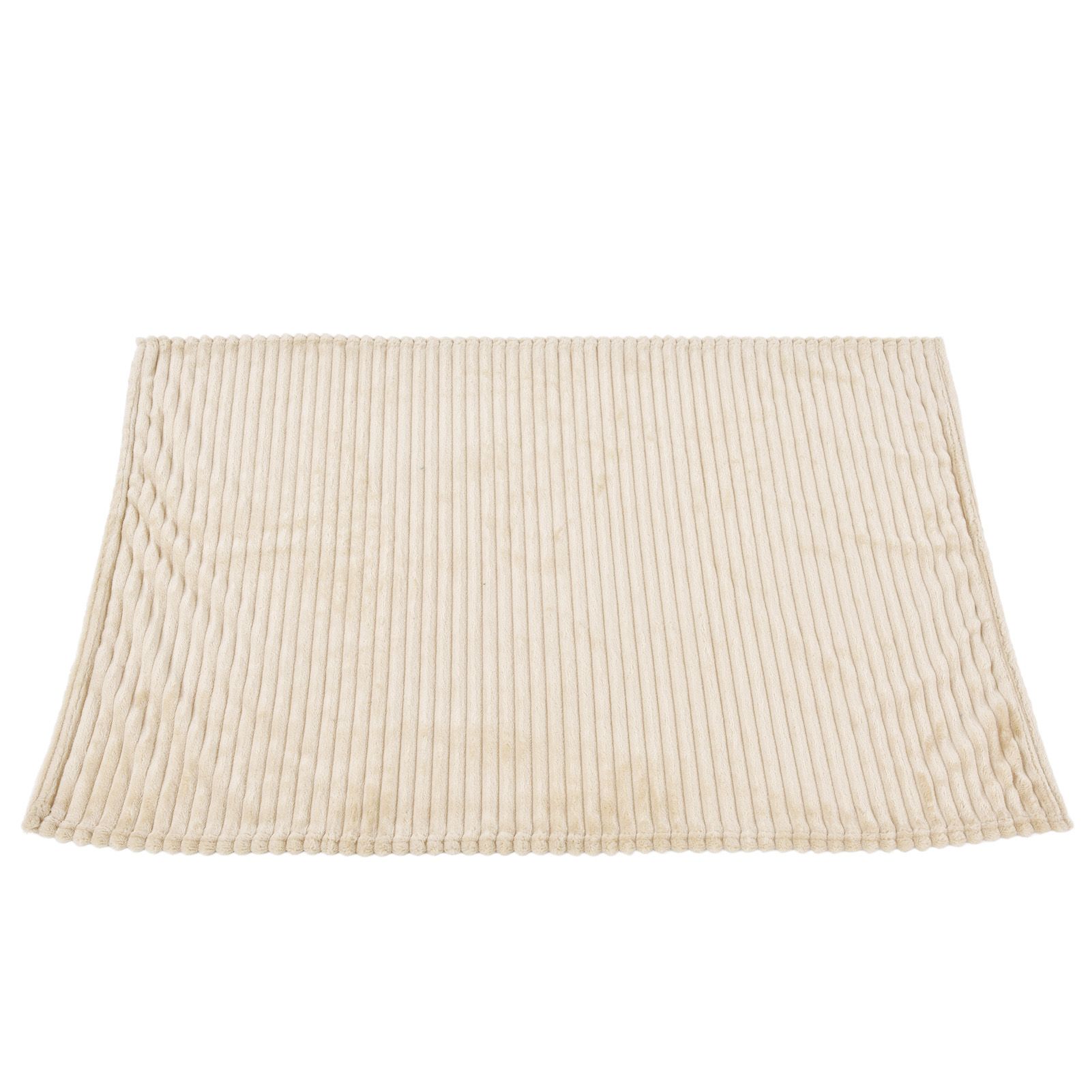 Flannel Throw Blanket Plush Fluffy Light Breathable Fine Workmanship Stylish Simple Soft BlanketBeige - Image 2