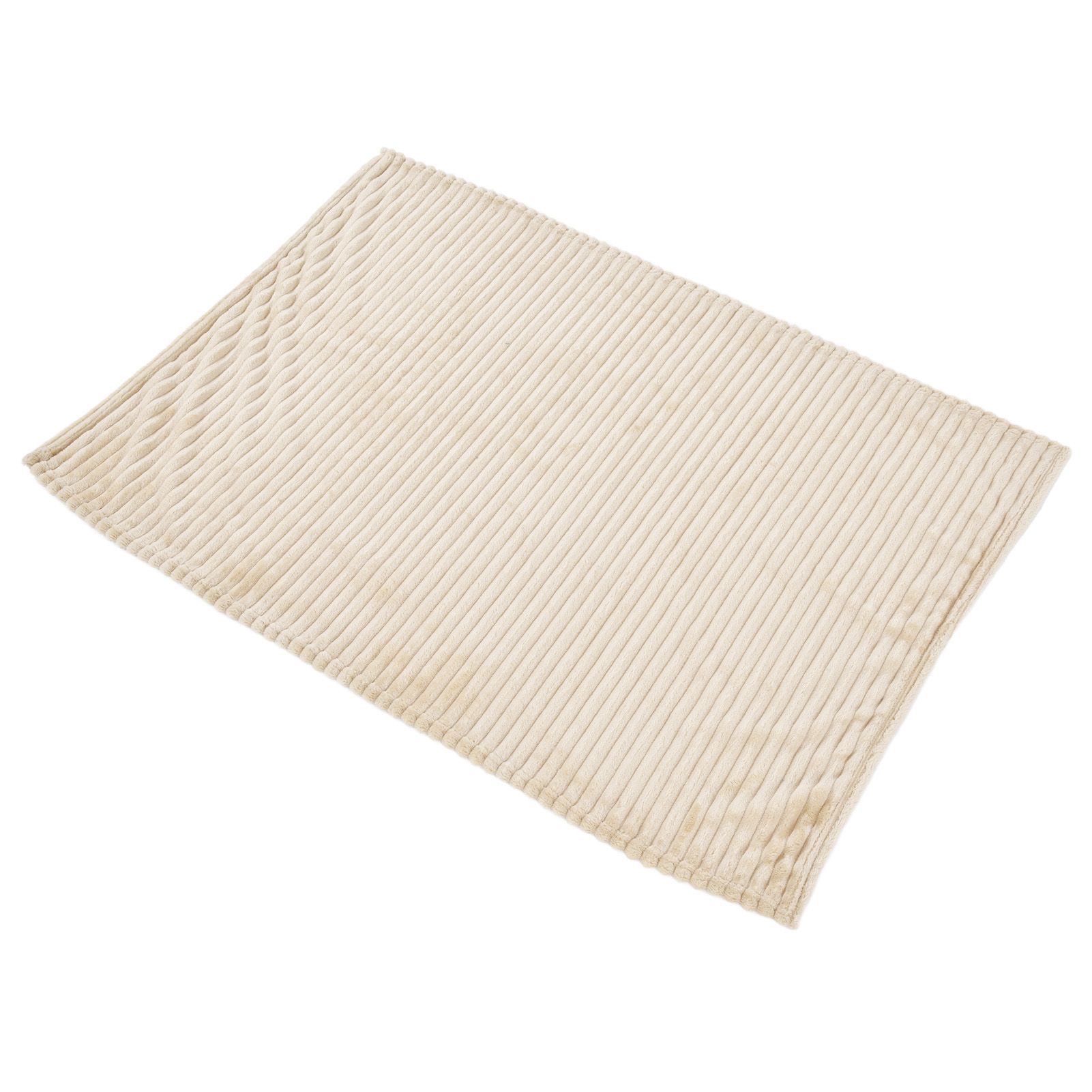 Flannel Throw Blanket Plush Fluffy Light Breathable Fine Workmanship Stylish Simple Soft BlanketBeige - Image 4