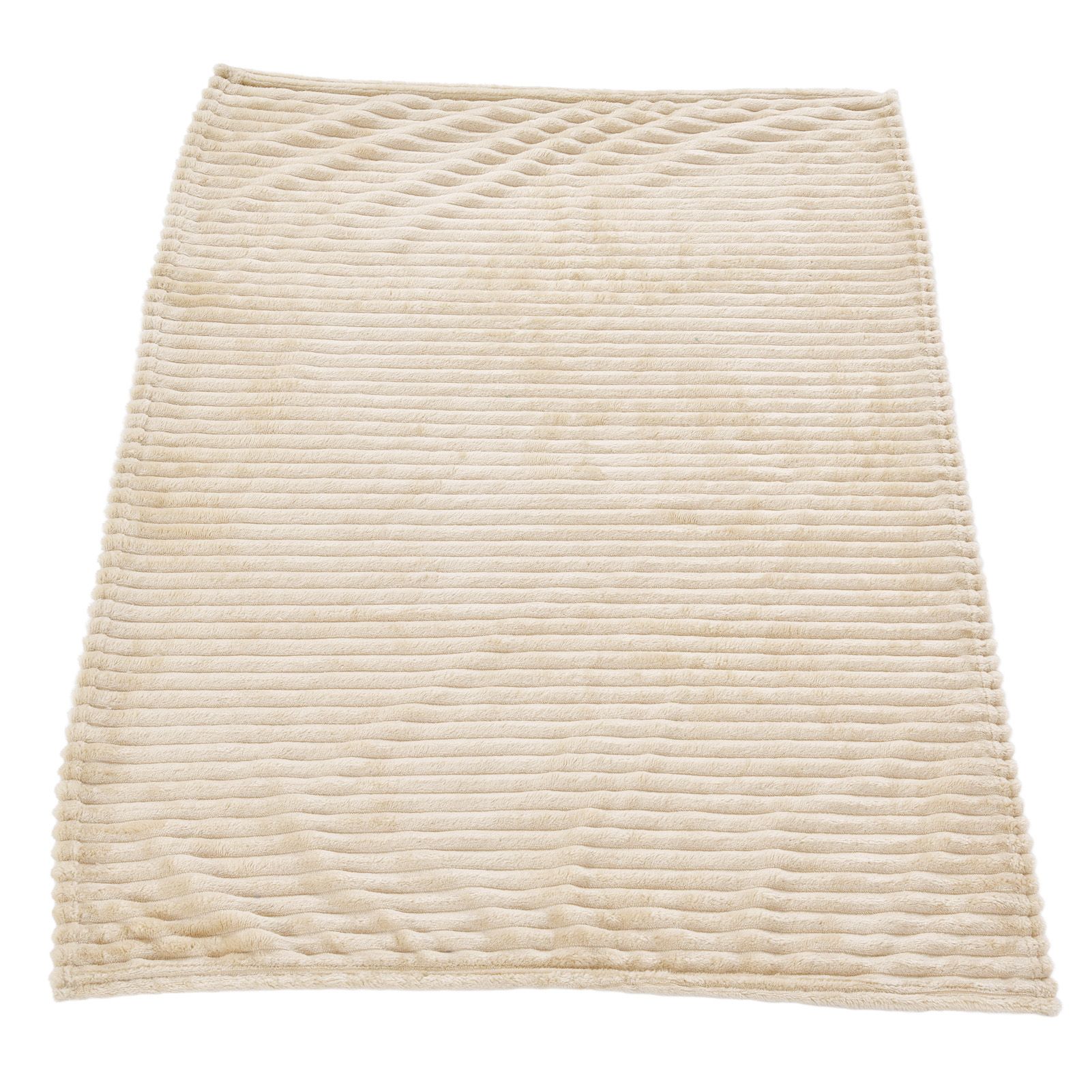 Flannel Throw Blanket Plush Fluffy Light Breathable Fine Workmanship Stylish Simple Soft BlanketBeige - Image 6