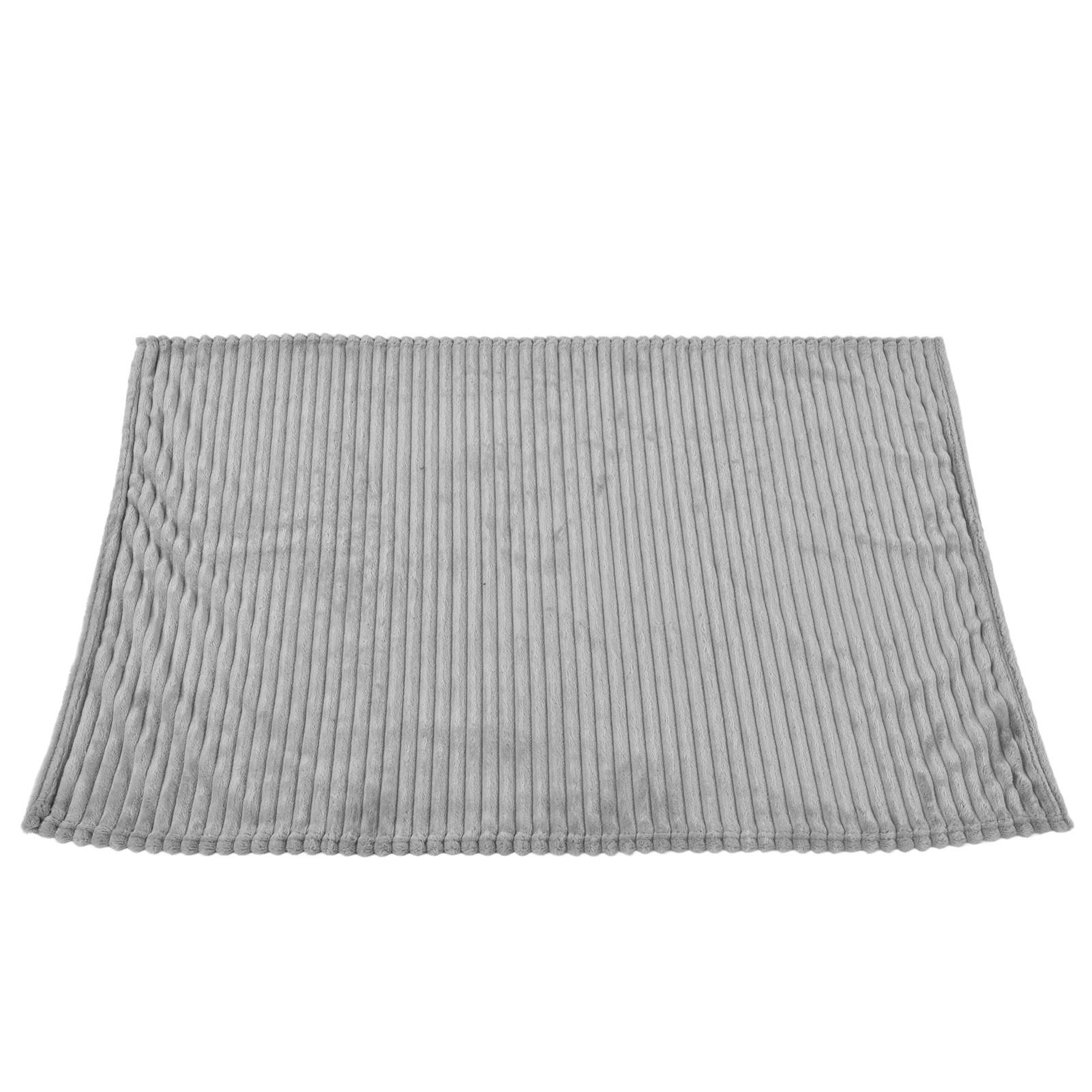 Flannel Throw Blanket Plush Fluffy Light Breathable Fine Workmanship Stylish Simple Soft BlanketGrey - Image 2