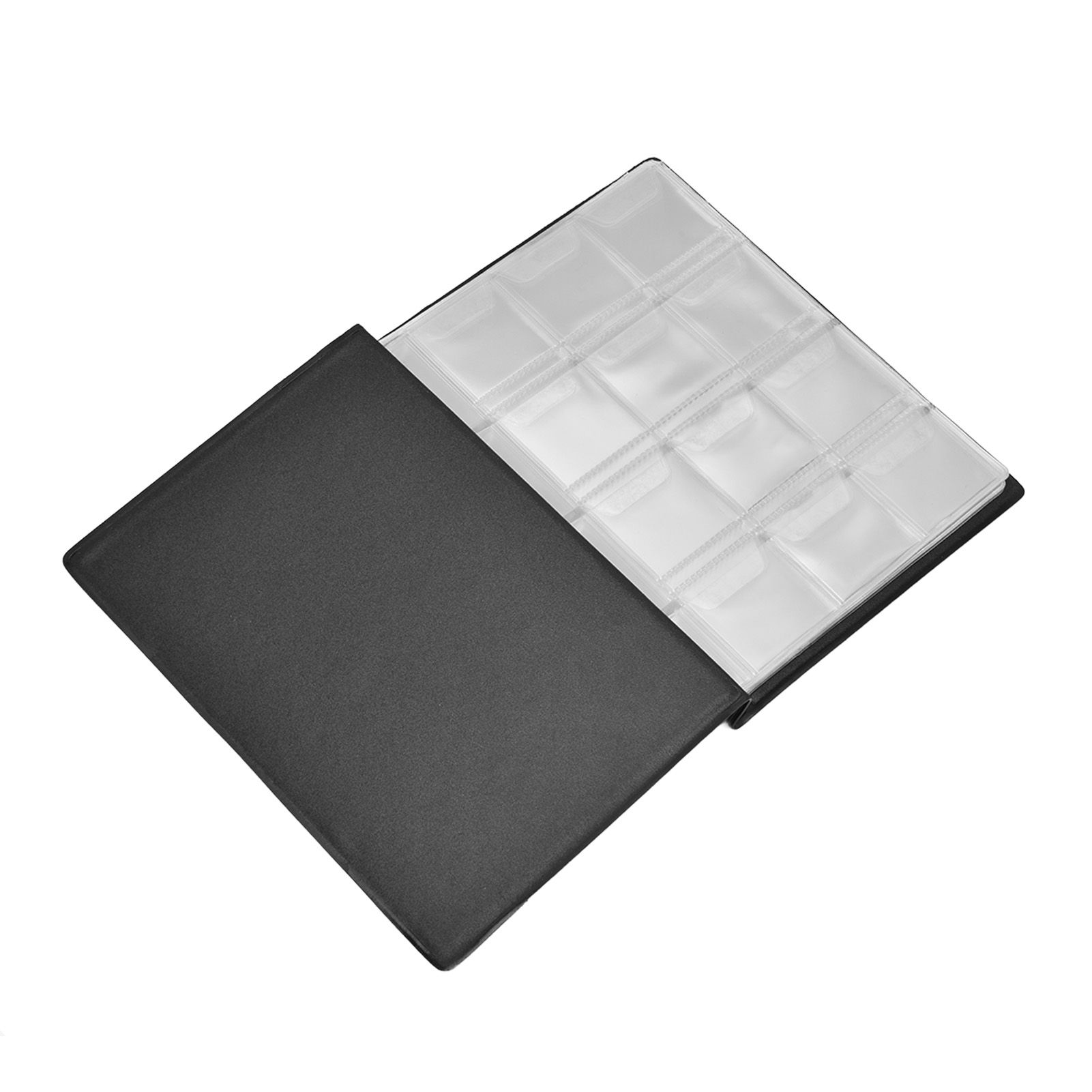 Coin Collection Book 120 PVC Pockets PU Cover Transparent Design Soft Highly Durable Clear Texture Coin AlbumBlack - Image 3