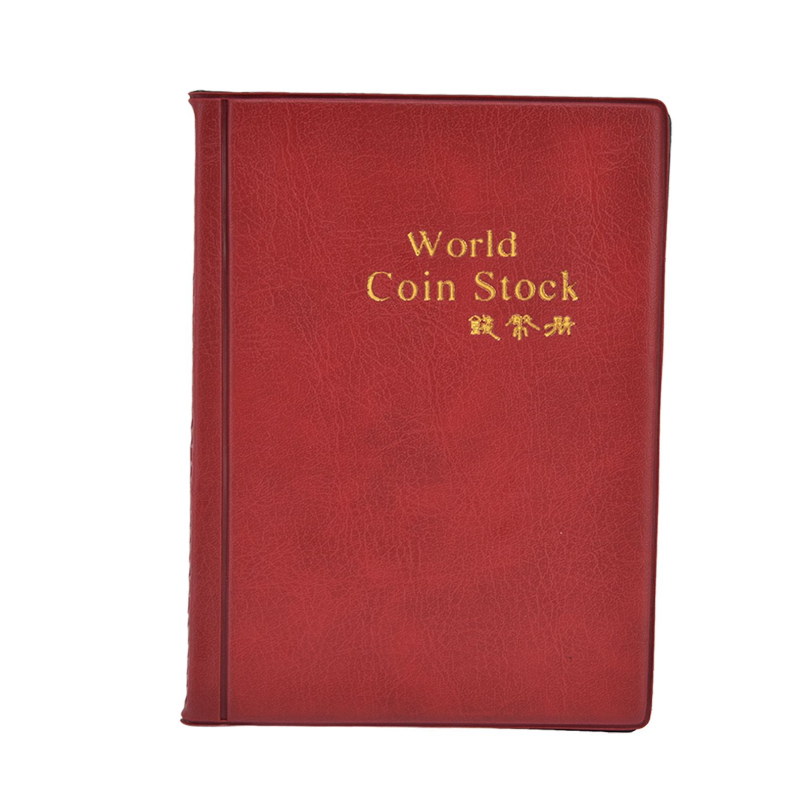 Coin Collection Book 120 PVC Pockets PU Cover Transparent Design Soft Highly Durable Clear Texture Coin AlbumRed - Image 1