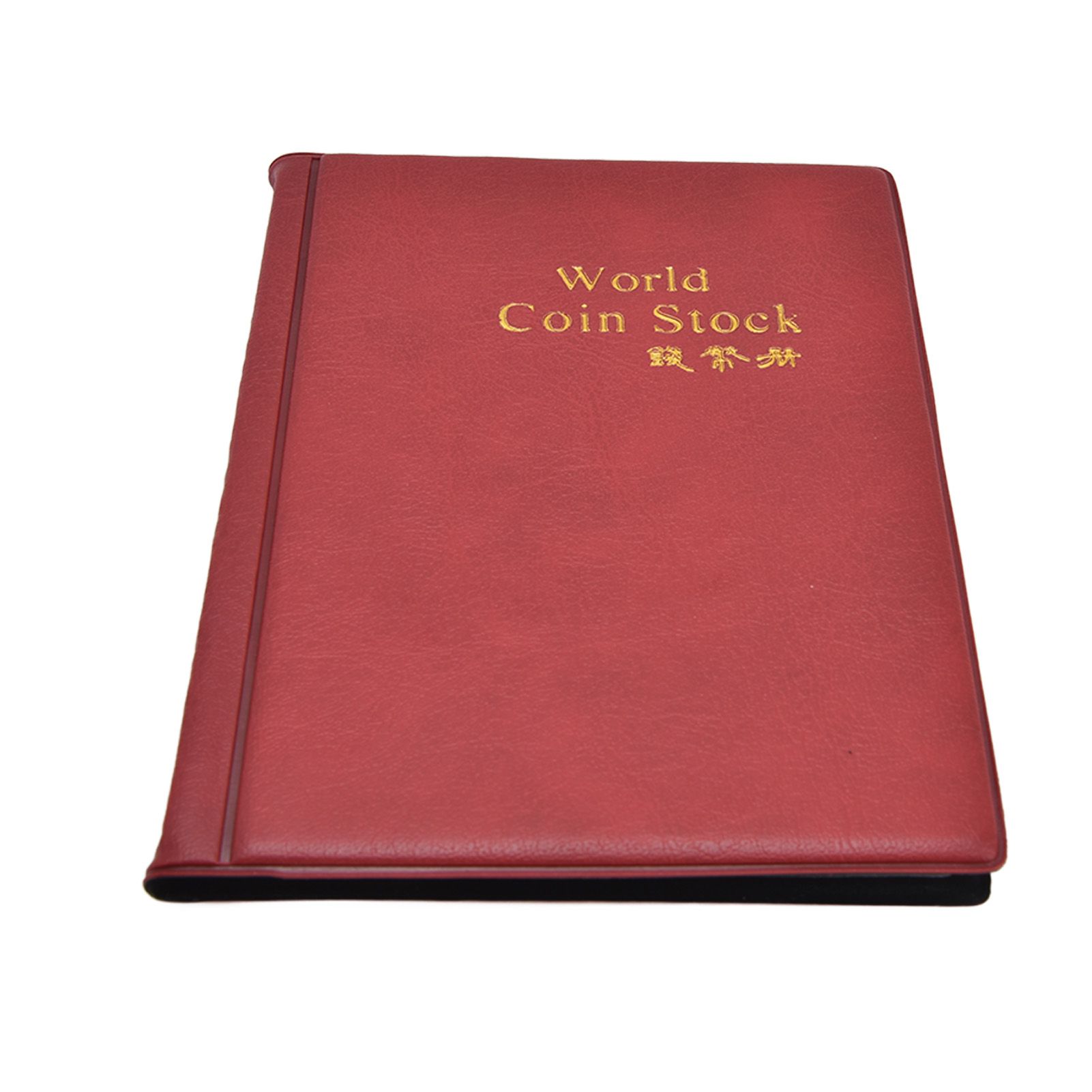 Coin Collection Book 120 PVC Pockets PU Cover Transparent Design Soft Highly Durable Clear Texture Coin AlbumRed - Image 2