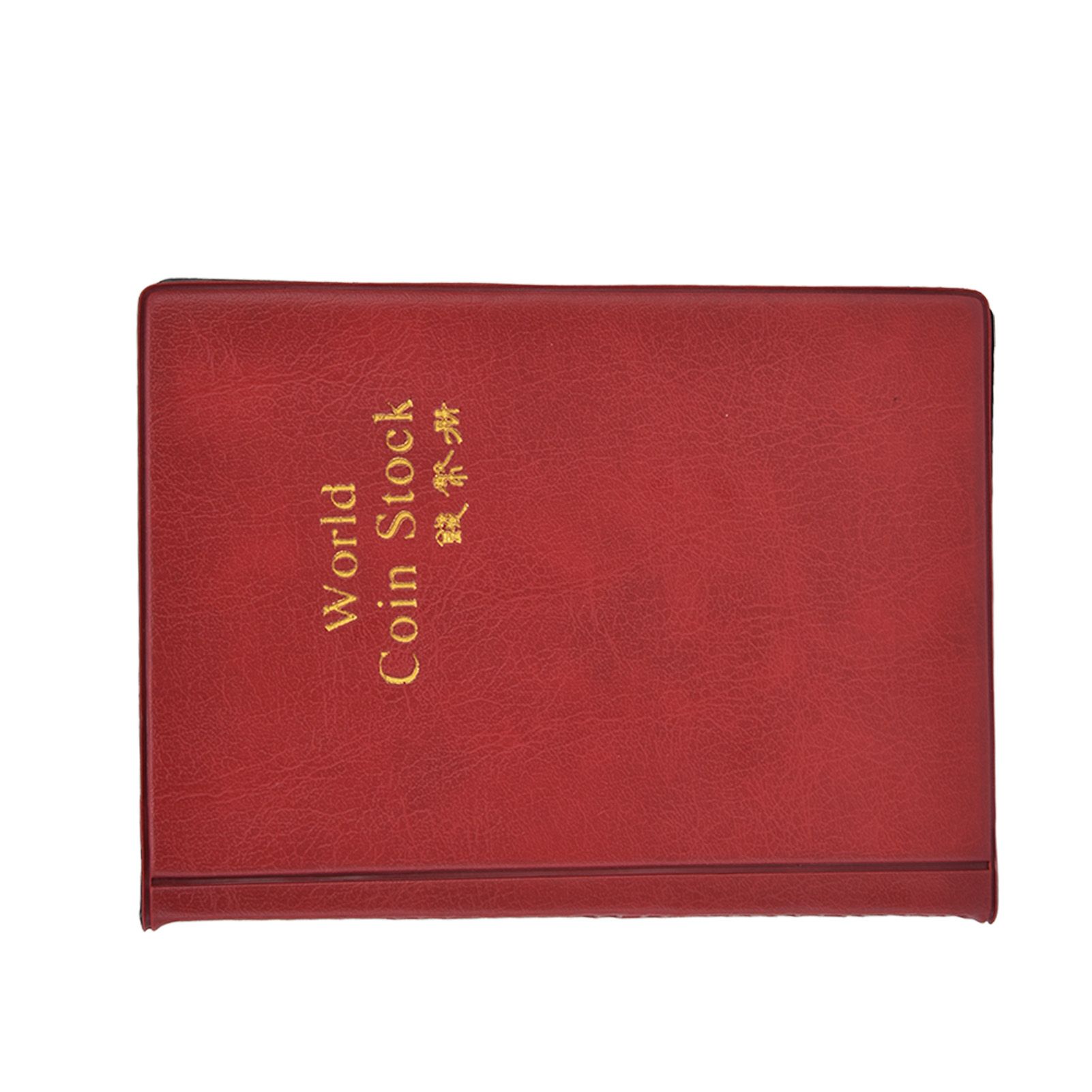 Coin Collection Book 120 PVC Pockets PU Cover Transparent Design Soft Highly Durable Clear Texture Coin AlbumRed - Image 4