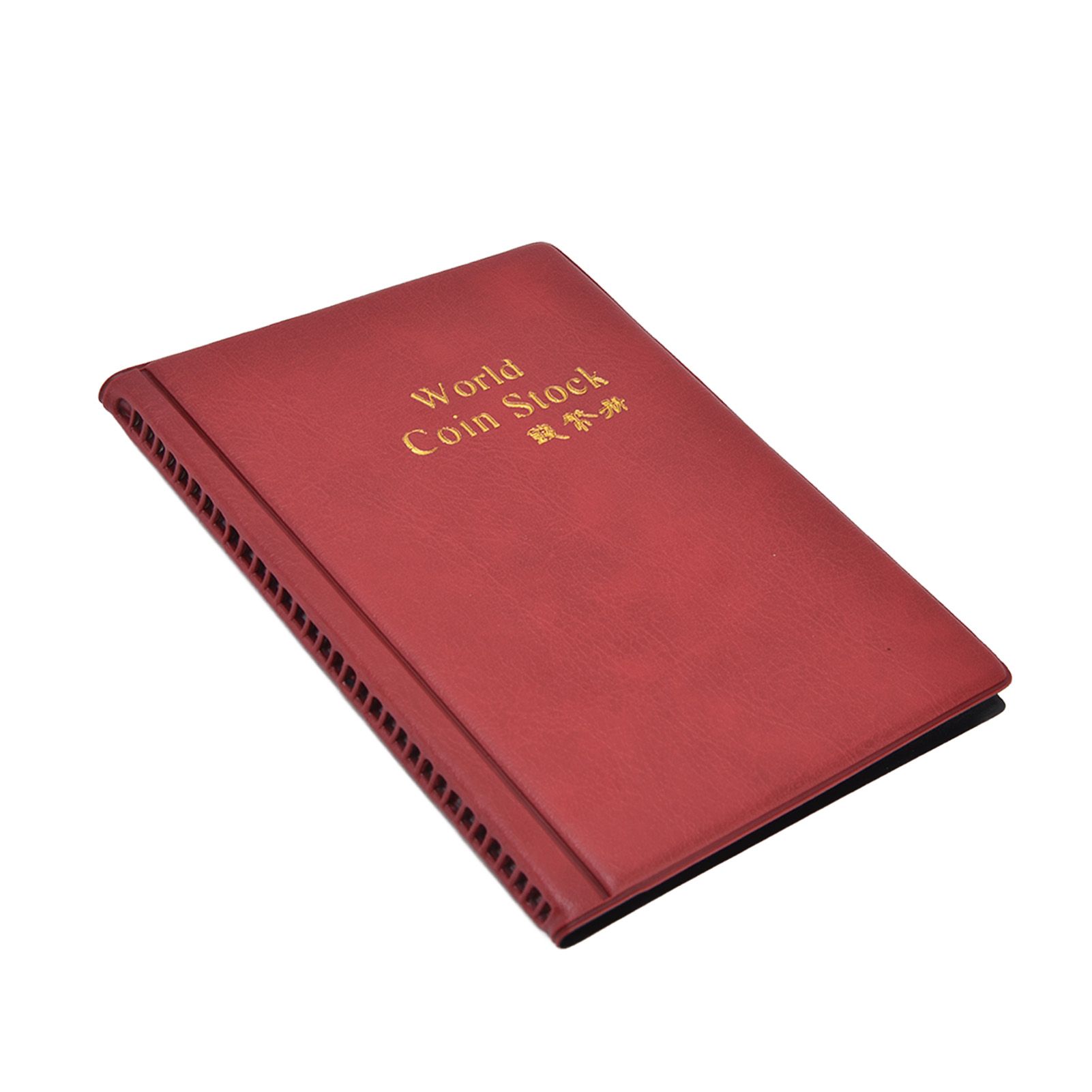 Coin Collection Book 120 PVC Pockets PU Cover Transparent Design Soft Highly Durable Clear Texture Coin AlbumRed - Image 5
