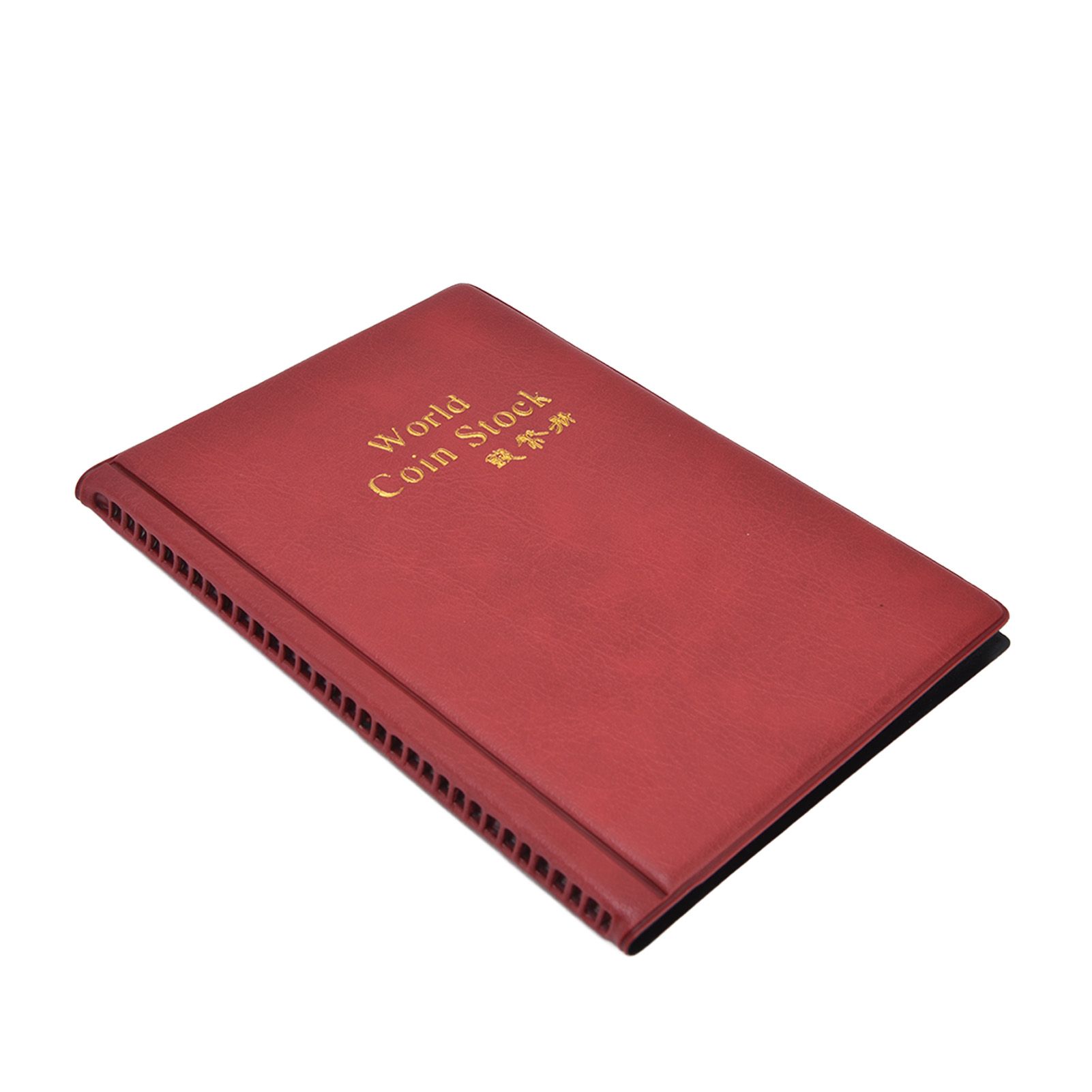Coin Collection Book 120 PVC Pockets PU Cover Transparent Design Soft Highly Durable Clear Texture Coin AlbumRed - Image 7