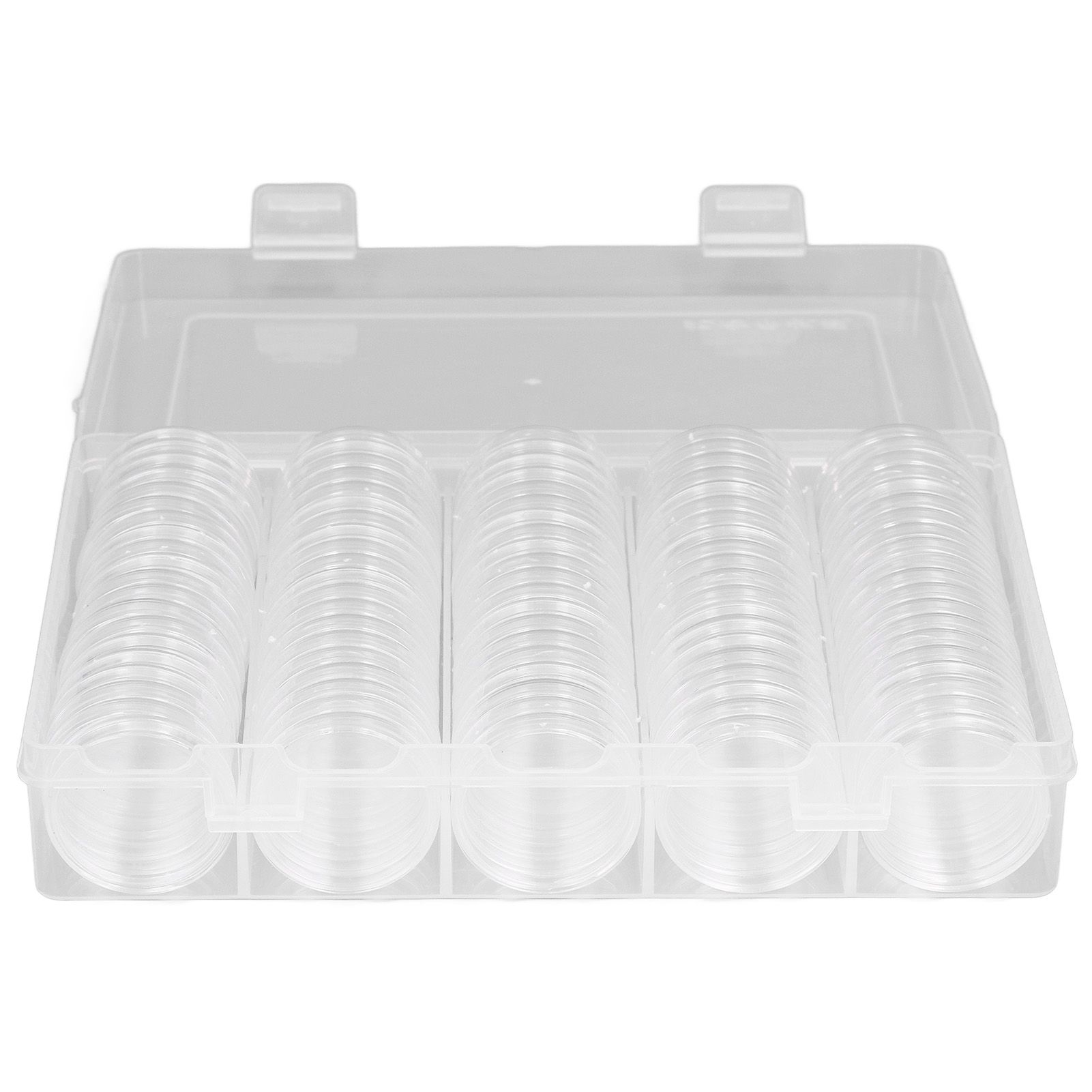 Coin Holder 100 Pieces Storage Plastic Transparent Coin Storage Box with Coin Capsules for Coin Collection Exhibition - Image 2