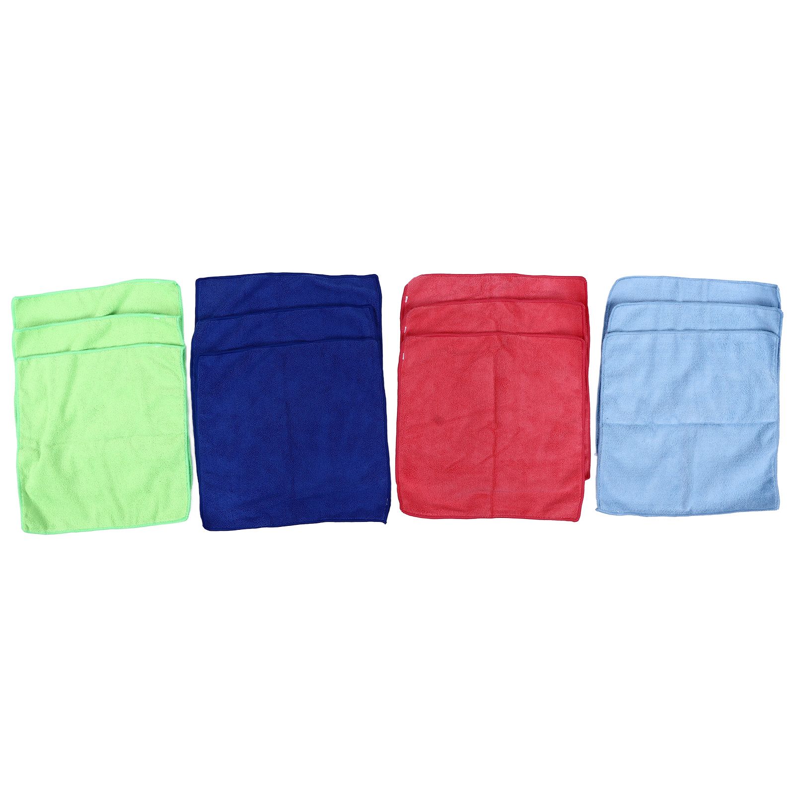 12pcs Cleaning Cloth 4 Different Colors Strong Water Absorption Reusable Microfiber Towels for Kitchen Car Furniture - Image 1