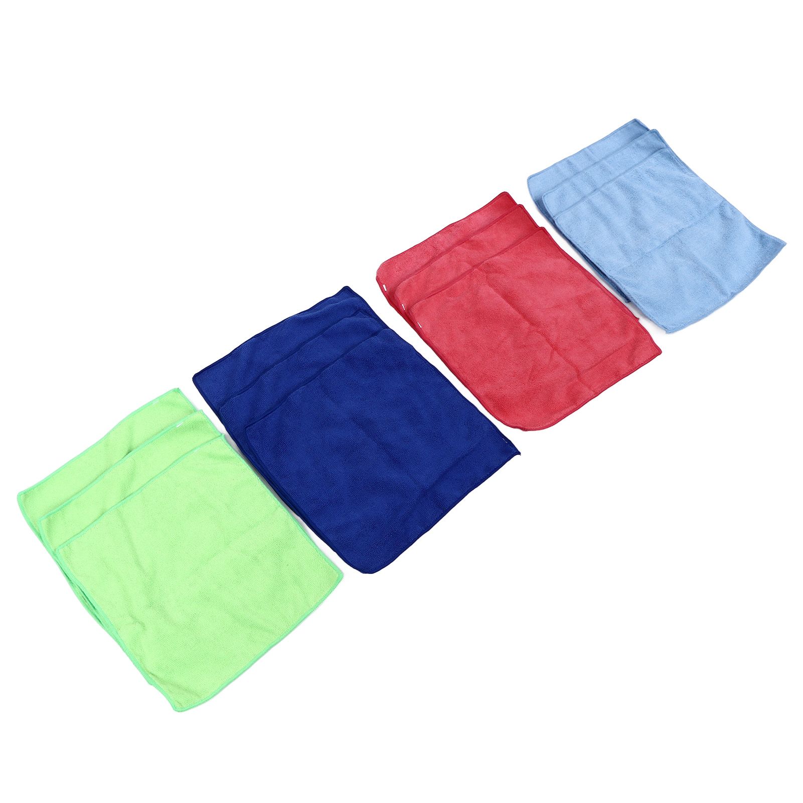 12pcs Cleaning Cloth 4 Different Colors Strong Water Absorption Reusable Microfiber Towels for Kitchen Car Furniture - Image 8