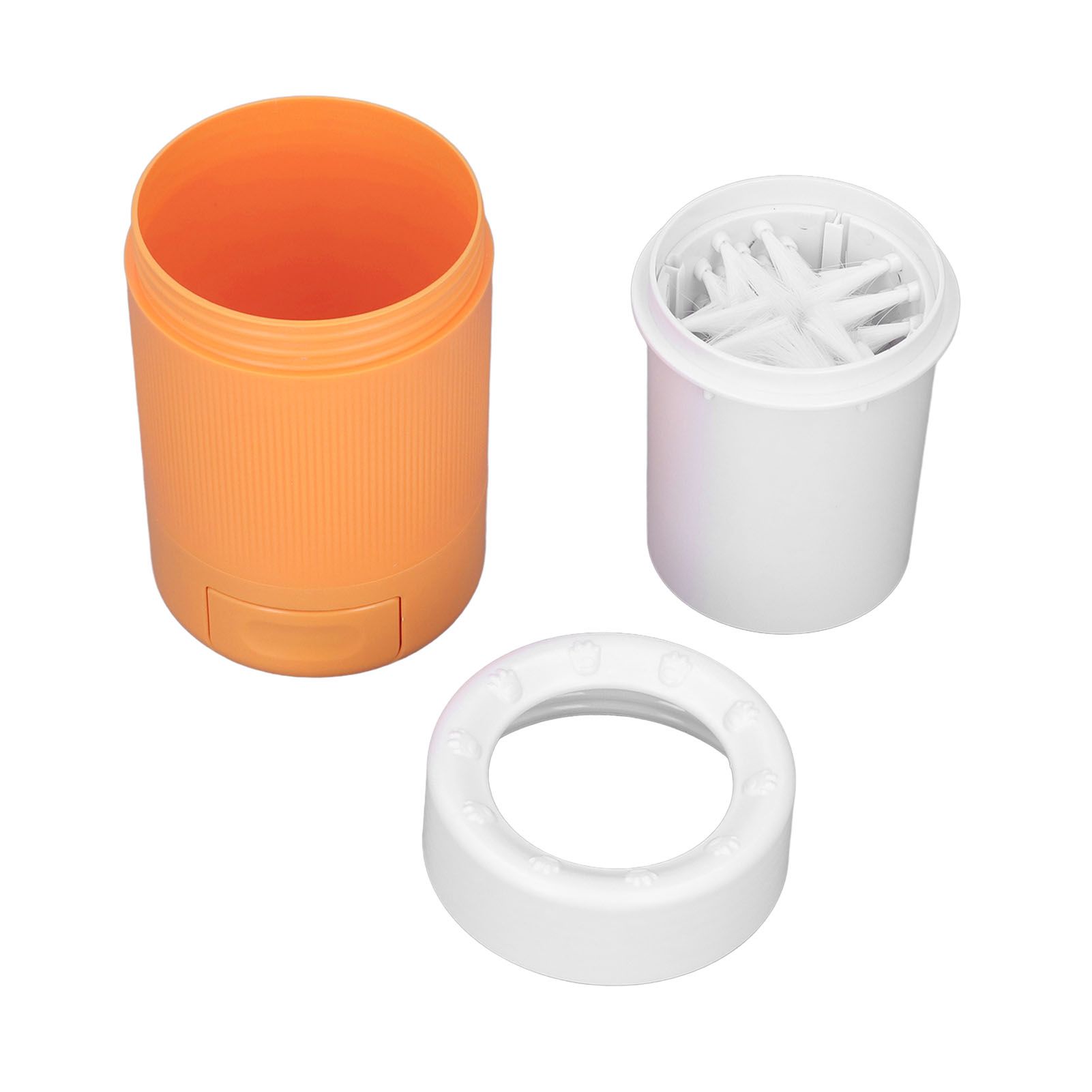 Dog Paw Cleaner Semi Automatic Portable Dog Foot Washing Cup for Pets Cats and DogsOrange - Image 1