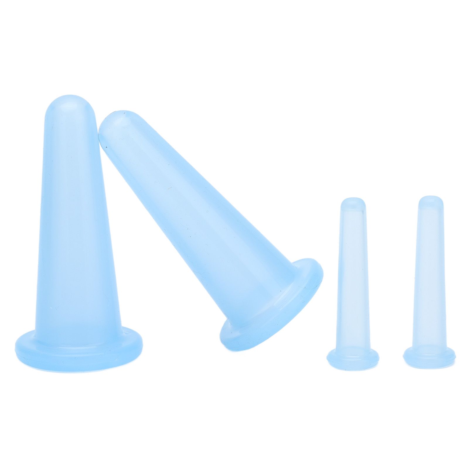 4pcs Cupping Set Massage Therapy Cups Convenient Practical Compact Lightweight Soft Flexible Cleanable Face MassagerBlue - Image 3