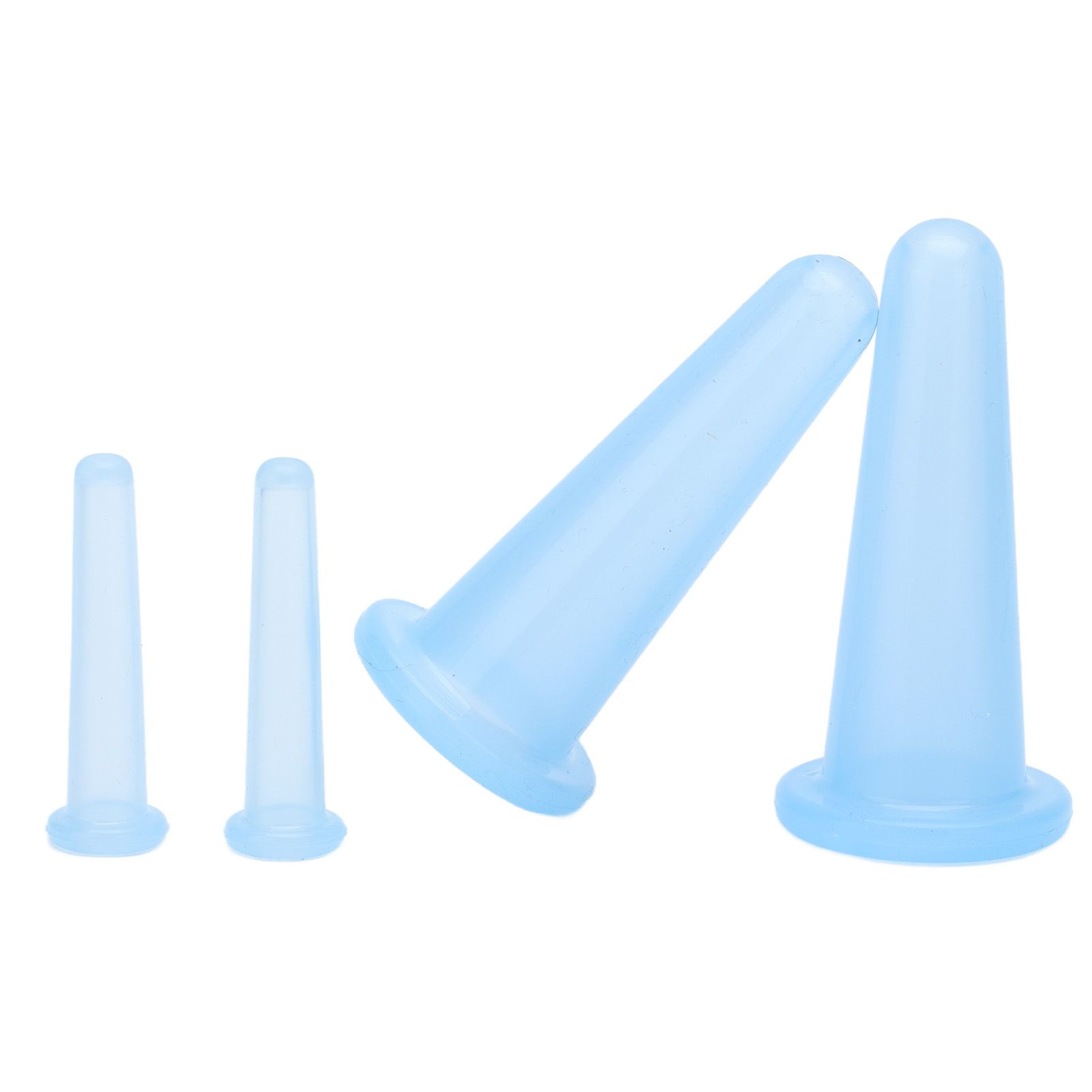 4pcs Cupping Set Massage Therapy Cups Convenient Practical Compact Lightweight Soft Flexible Cleanable Face MassagerBlue - Image 5