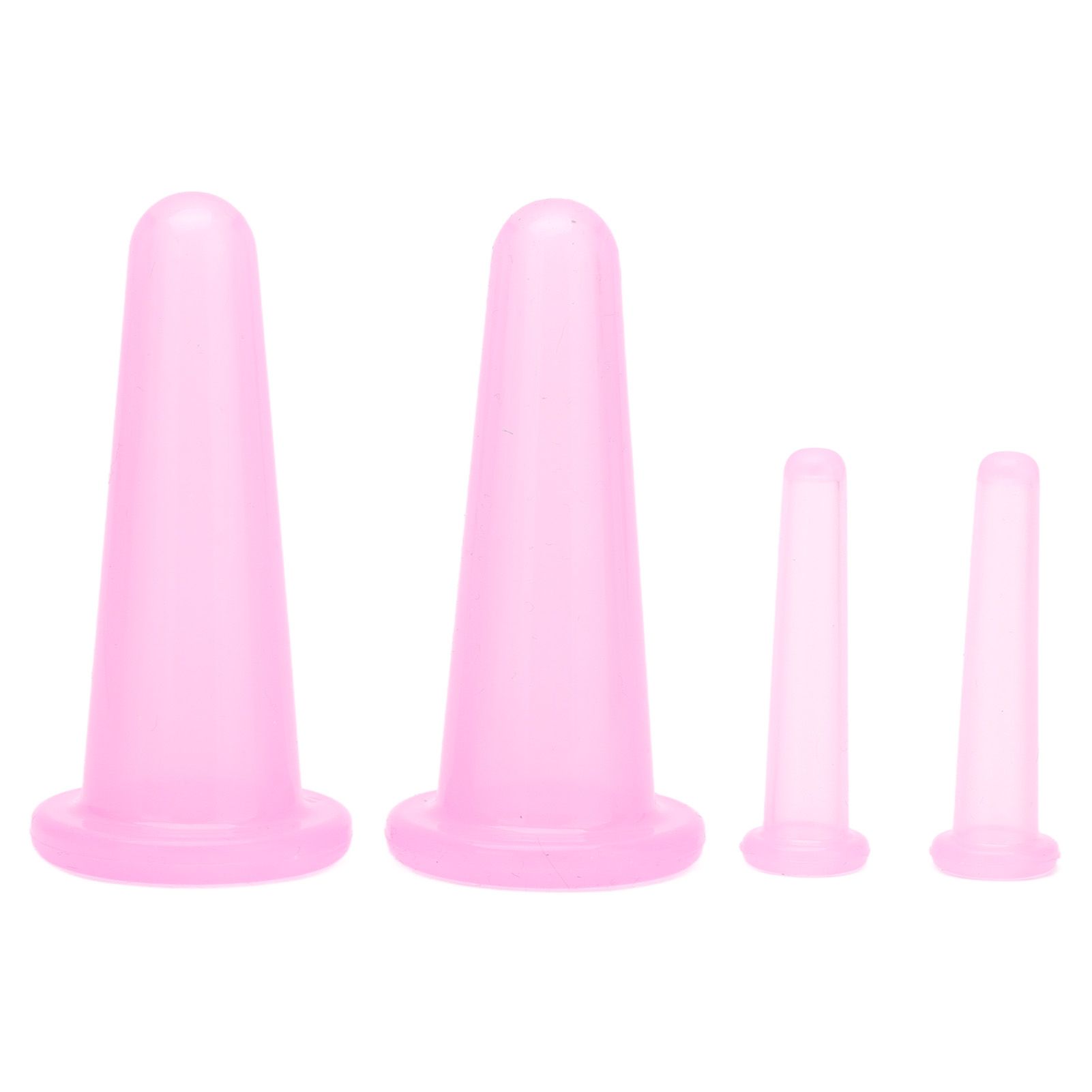 4pcs Cupping Set Massage Therapy Cups Convenient Practical Compact Lightweight Soft Flexible Cleanable Face MassagerPink - Image 1