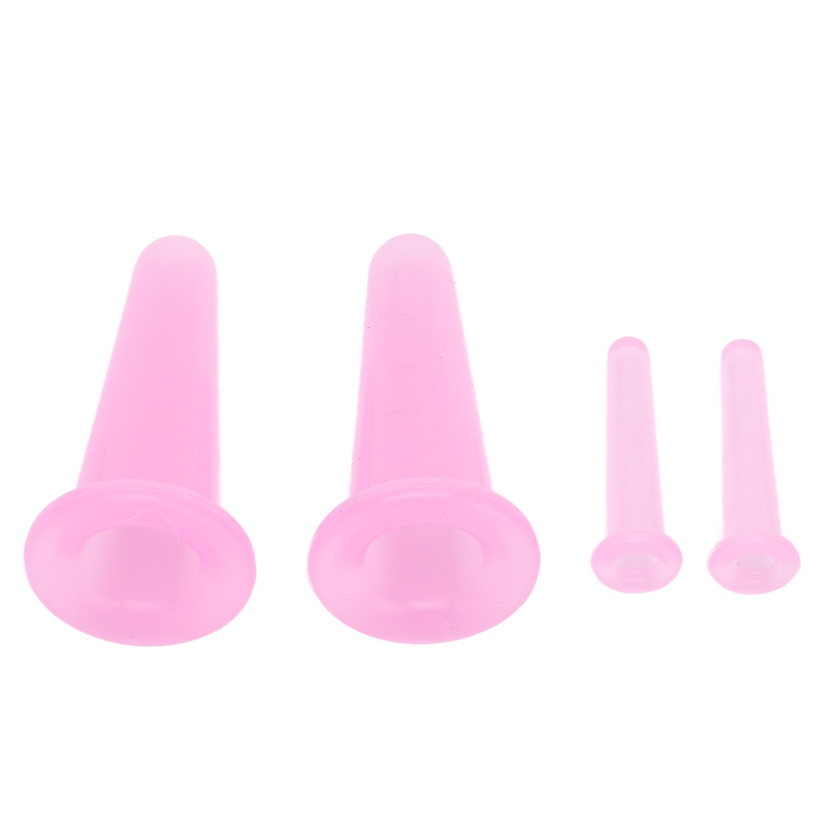 4pcs Cupping Set Massage Therapy Cups Convenient Practical Compact Lightweight Soft Flexible Cleanable Face MassagerPink - Image 2