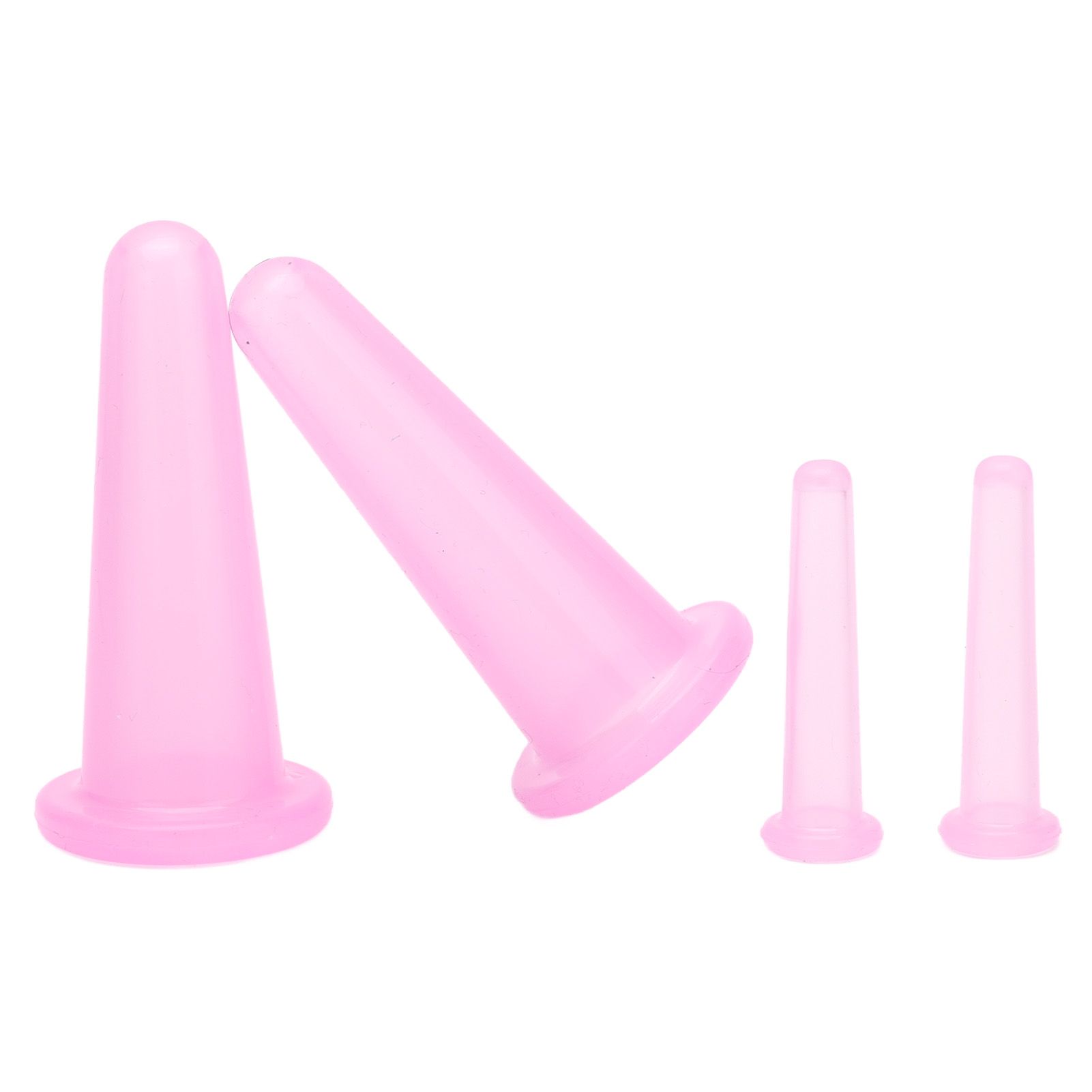 4pcs Cupping Set Massage Therapy Cups Convenient Practical Compact Lightweight Soft Flexible Cleanable Face MassagerPink - Image 3