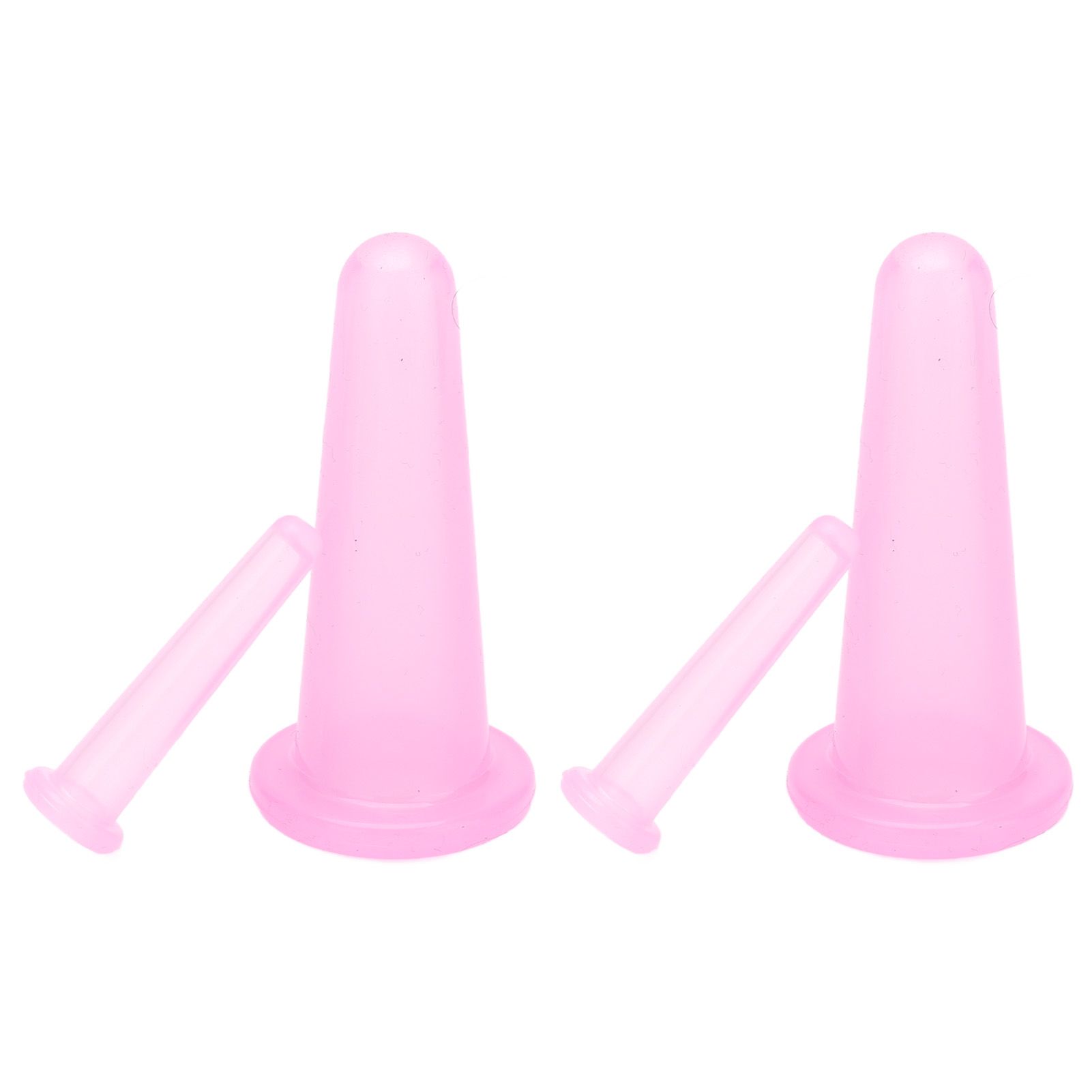 4pcs Cupping Set Massage Therapy Cups Convenient Practical Compact Lightweight Soft Flexible Cleanable Face MassagerPink - Image 4