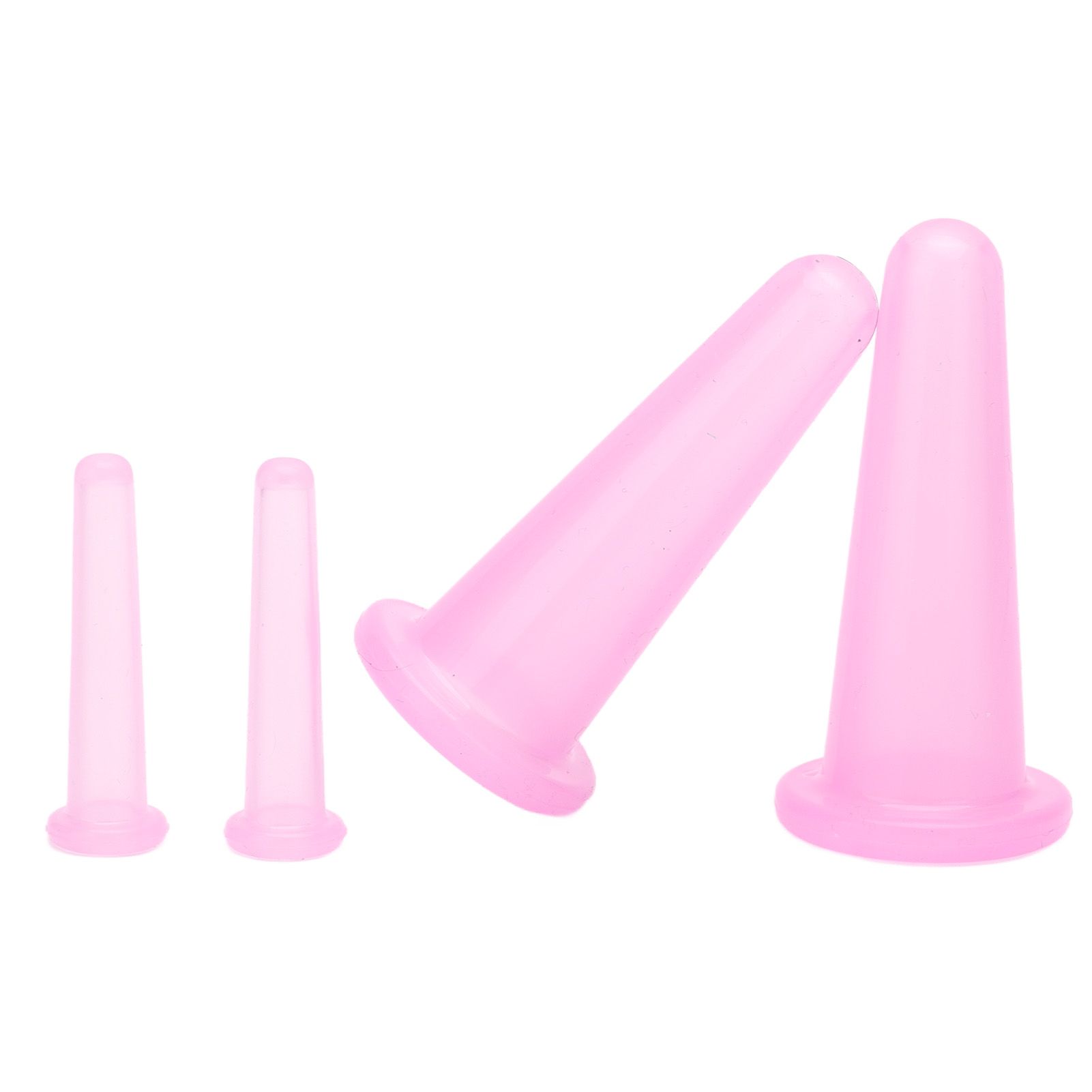 4pcs Cupping Set Massage Therapy Cups Convenient Practical Compact Lightweight Soft Flexible Cleanable Face MassagerPink - Image 5