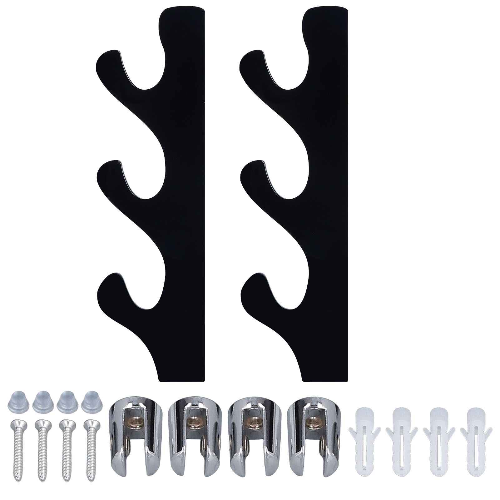 1 Pair Sword Stand Acrylic Three Layer Wall Mounted Sword Display Stand Support for All SwordsBlack - Image 1