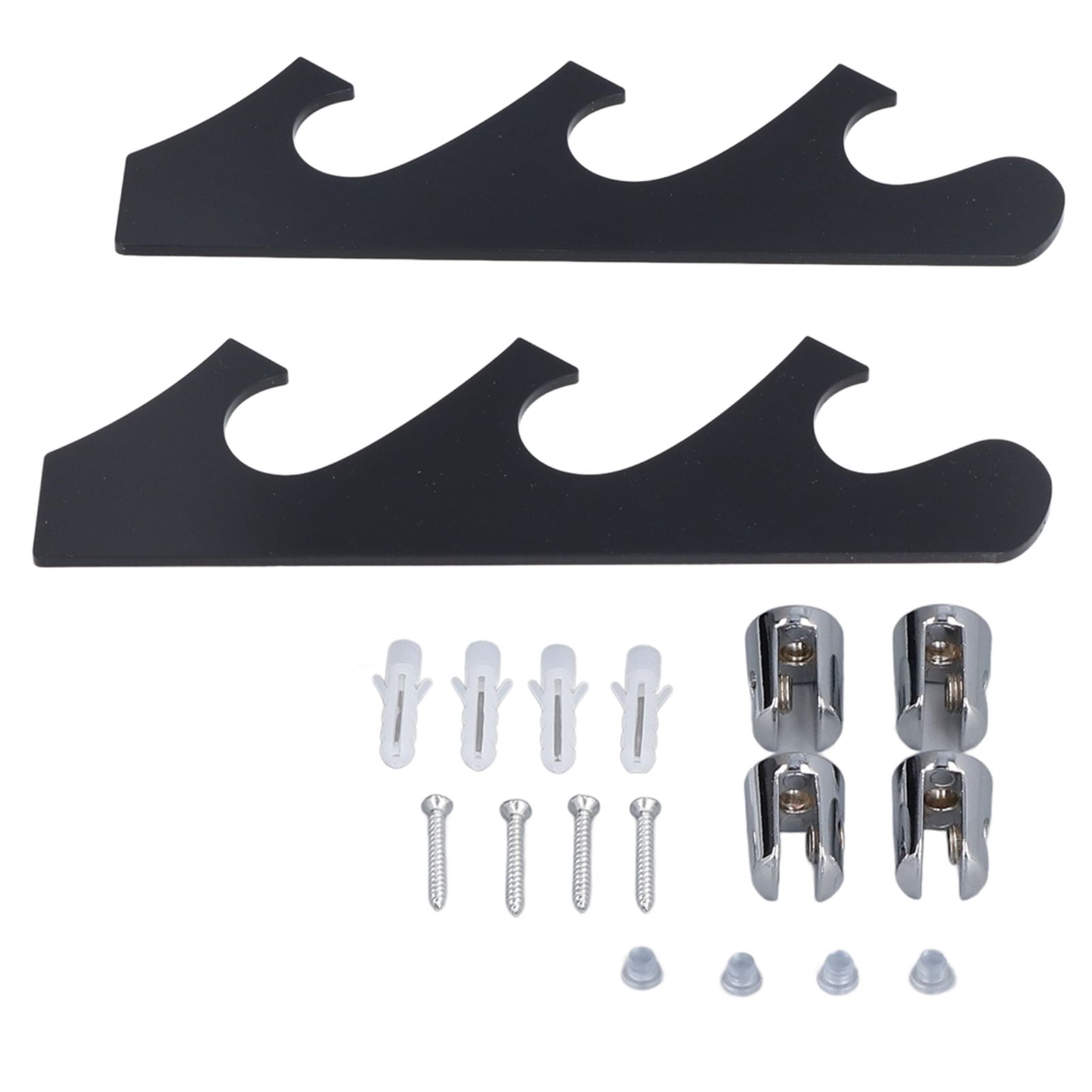 1 Pair Sword Holder Stand Sword Display Rack Wall Mounted Samurai Sword Hanger for HomeBlack - Image 1