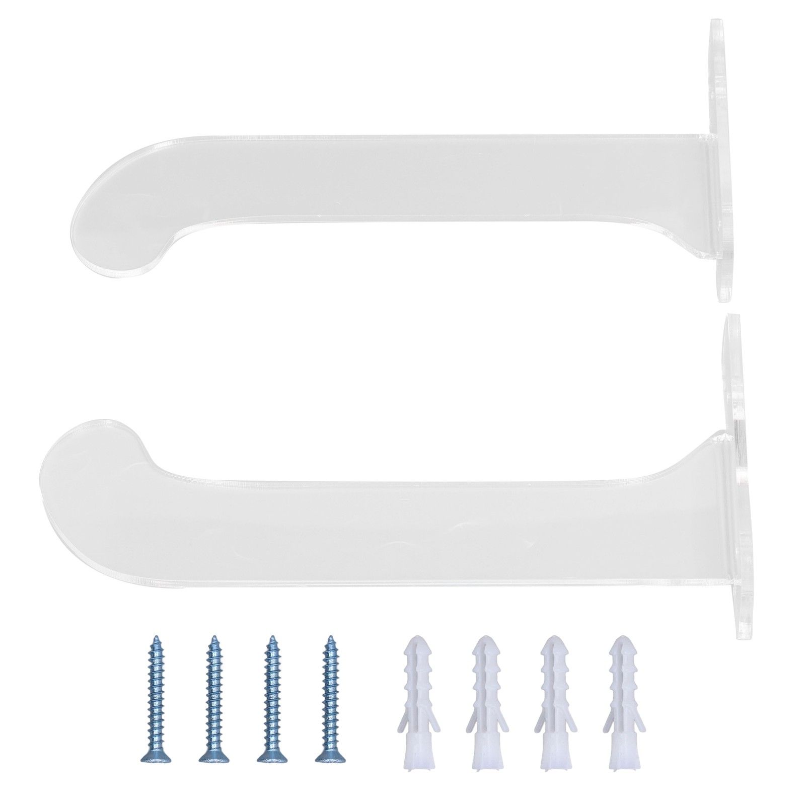 1Pair Yoga Mat Wall Mount Holder Acrylic Yoga Mat Wall Hanger Storage Rack Household Exercise Yoga Mat BracketTransparent - Image 1