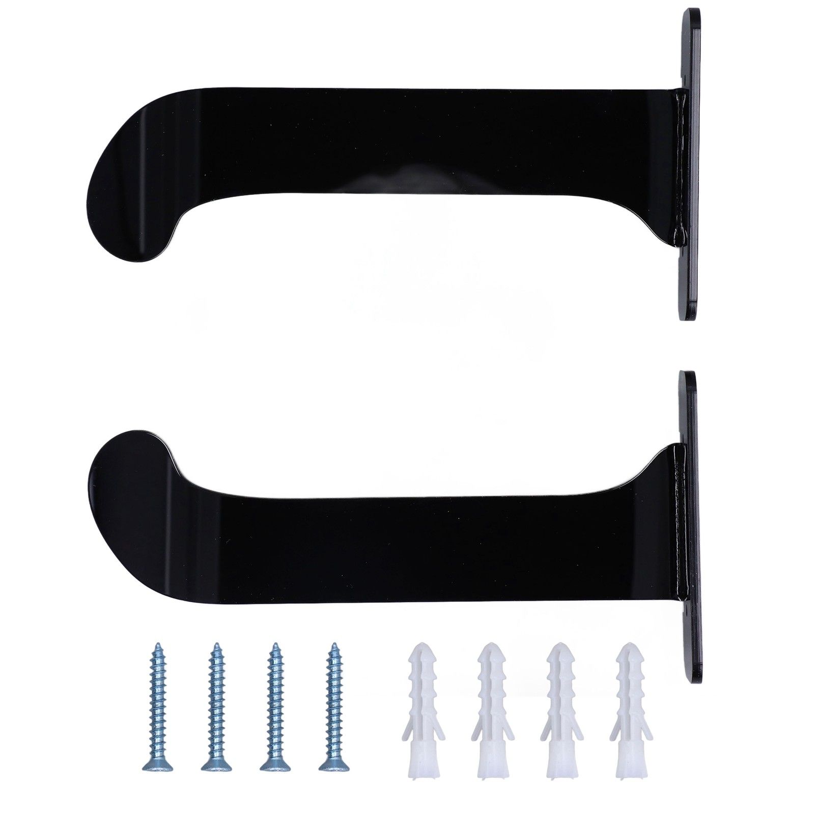 1Pair Yoga Mat Wall Mount Holder Acrylic Yoga Mat Wall Hanger Storage Rack Household Exercise Yoga Mat BracketBlack - Image 1