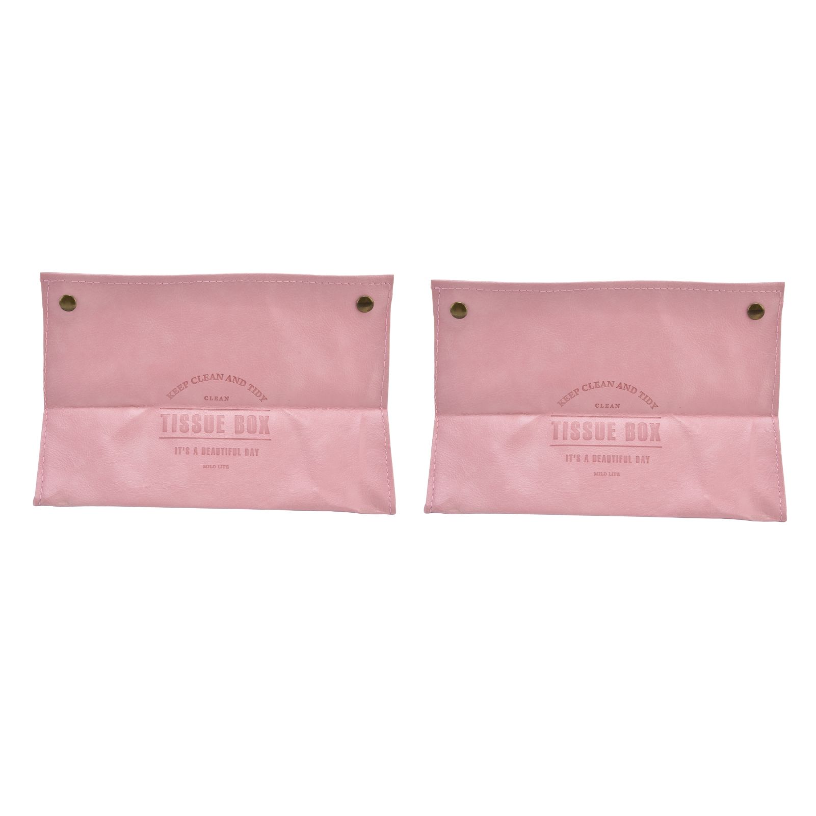 2 Packs Tissue Box Cover Nordic Handbag Styling Medroom Artificial Leather Tissue Box Cover Holder for Living RoomPink - Image 1