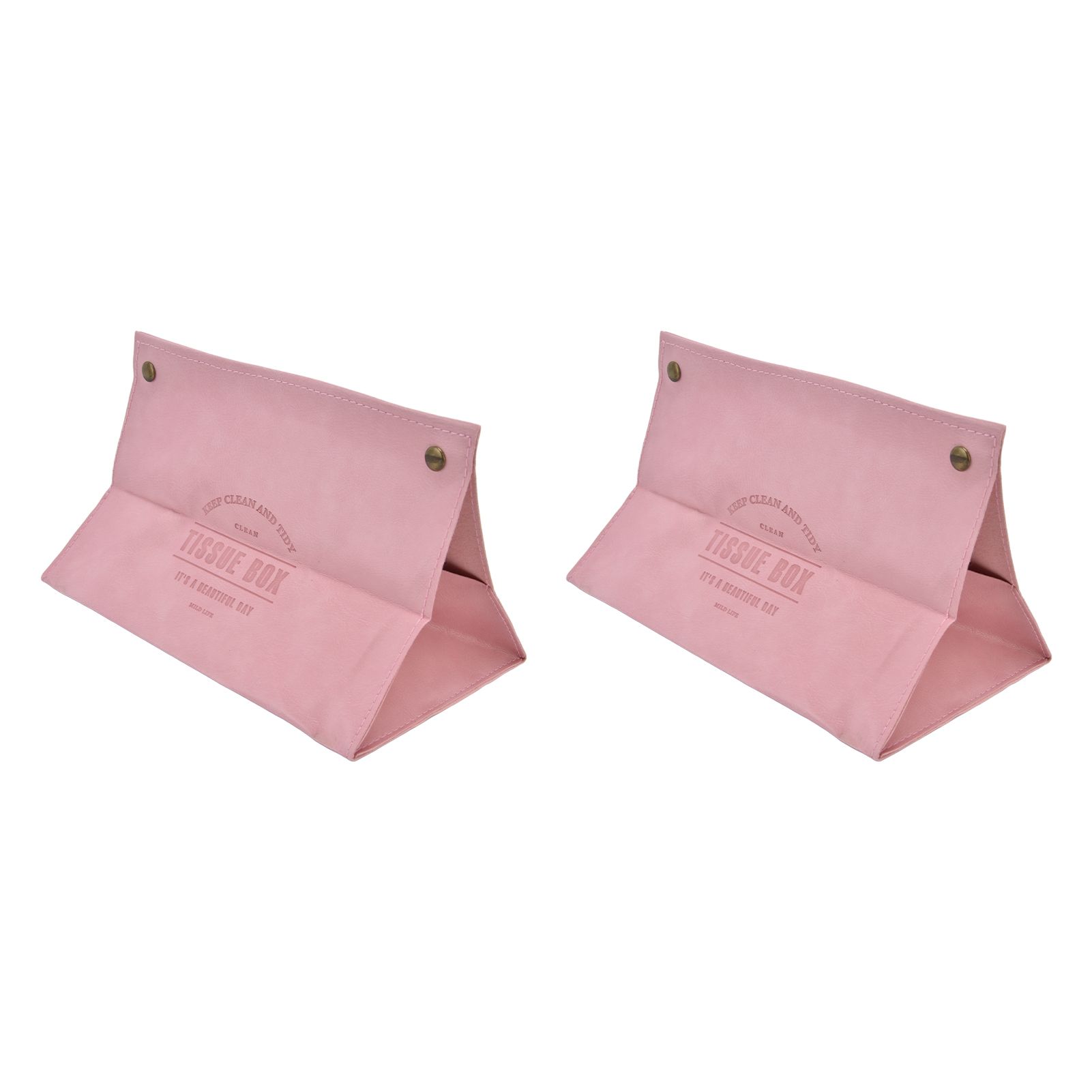 2 Packs Tissue Box Cover Nordic Handbag Styling Medroom Artificial Leather Tissue Box Cover Holder for Living RoomPink - Image 3